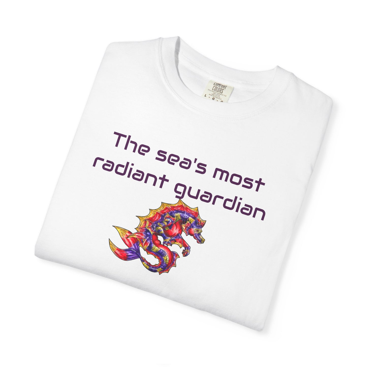 Sunset Hippocampus- The Sea's Guardian- Marine Fantasy Illustration- Fantasy Ocean Art- T-shirt