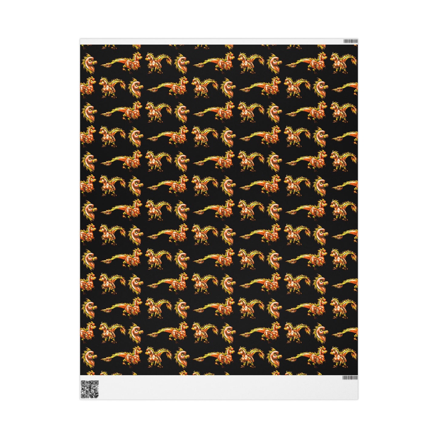 Chibi Caena the Raptor- Pattern- Dinosaur art- Prehistoric- Wrapping Paper