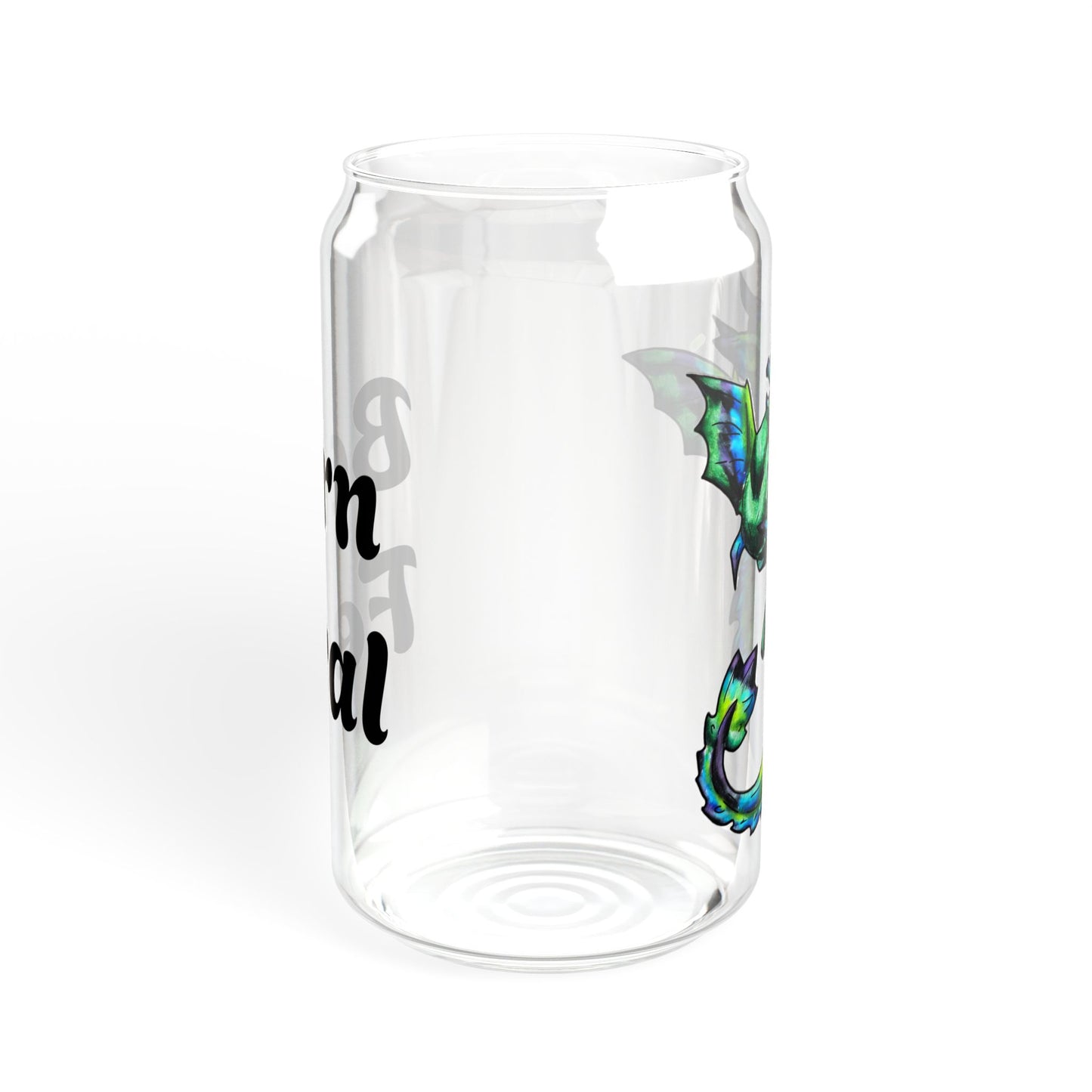 Arlith- Emerald Chibi Dragon – Aggressive Green Fantasy Chibi Dragon Art – Born Feral tumbler – Mythical Creature – Dragon Lover Gift Sipper Glass, 16oz