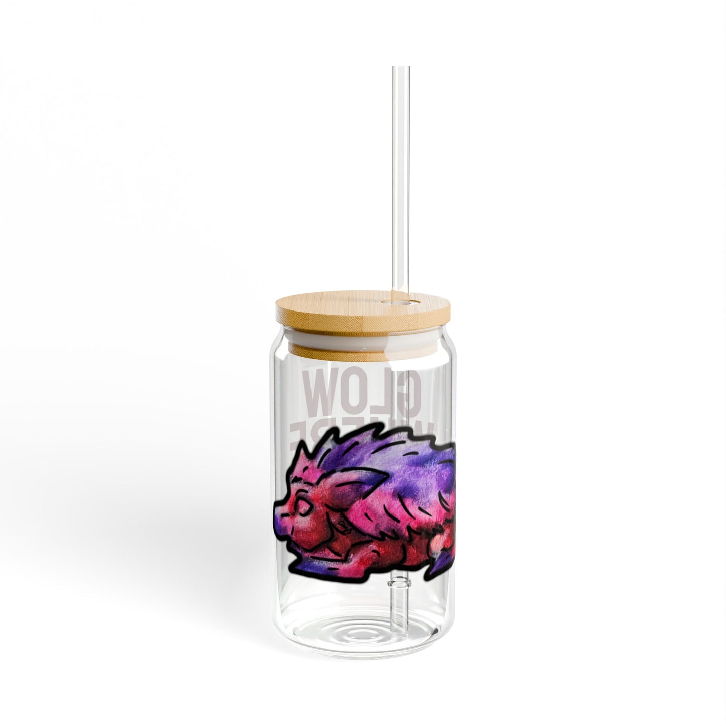 Chibi Azalea the Hedgehog- Glow- Chibi Hedgehog- Cute Animal - Glass Tumbler 16oz