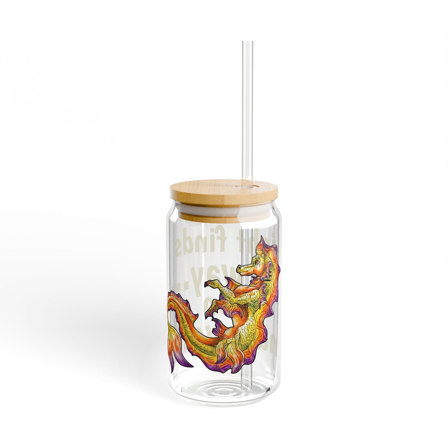 Baby Sunrise Hippocampus – Light Underwater- Golden Ocean Fantasy Art – Warm Fantasy Sea Creature Art- Glass Tumbler16oz