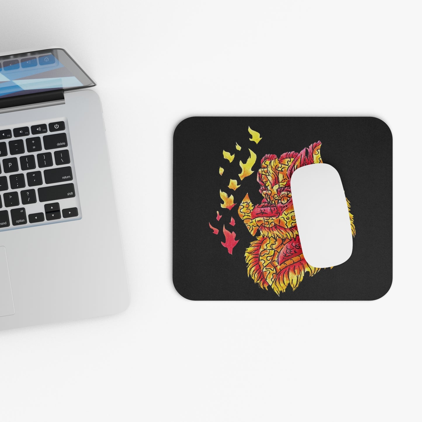 Fire Dragon Head Mouse Pad (Rectangle)