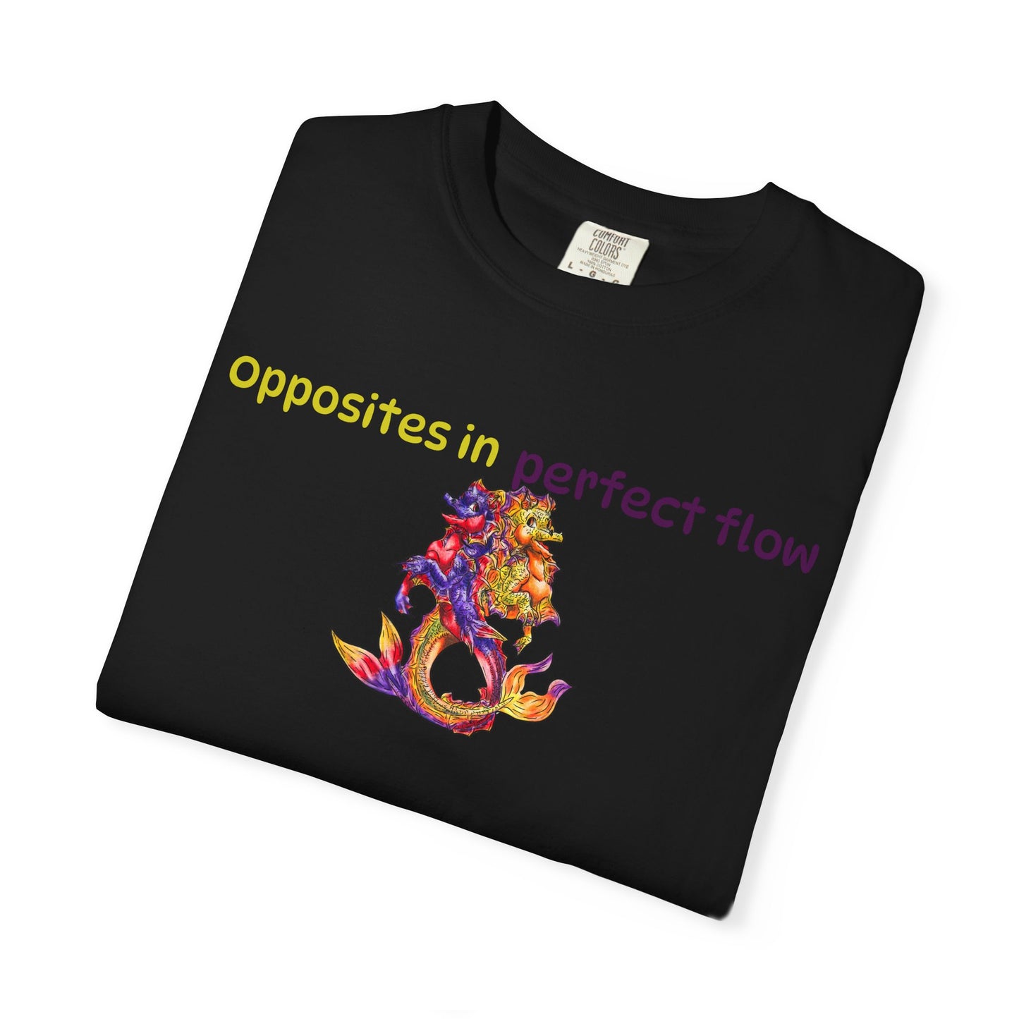 Baby Dual Hippocampus – Opposite Flow- Dual Ocean Fantasy Art – Hippocampus Pair- T Shirt