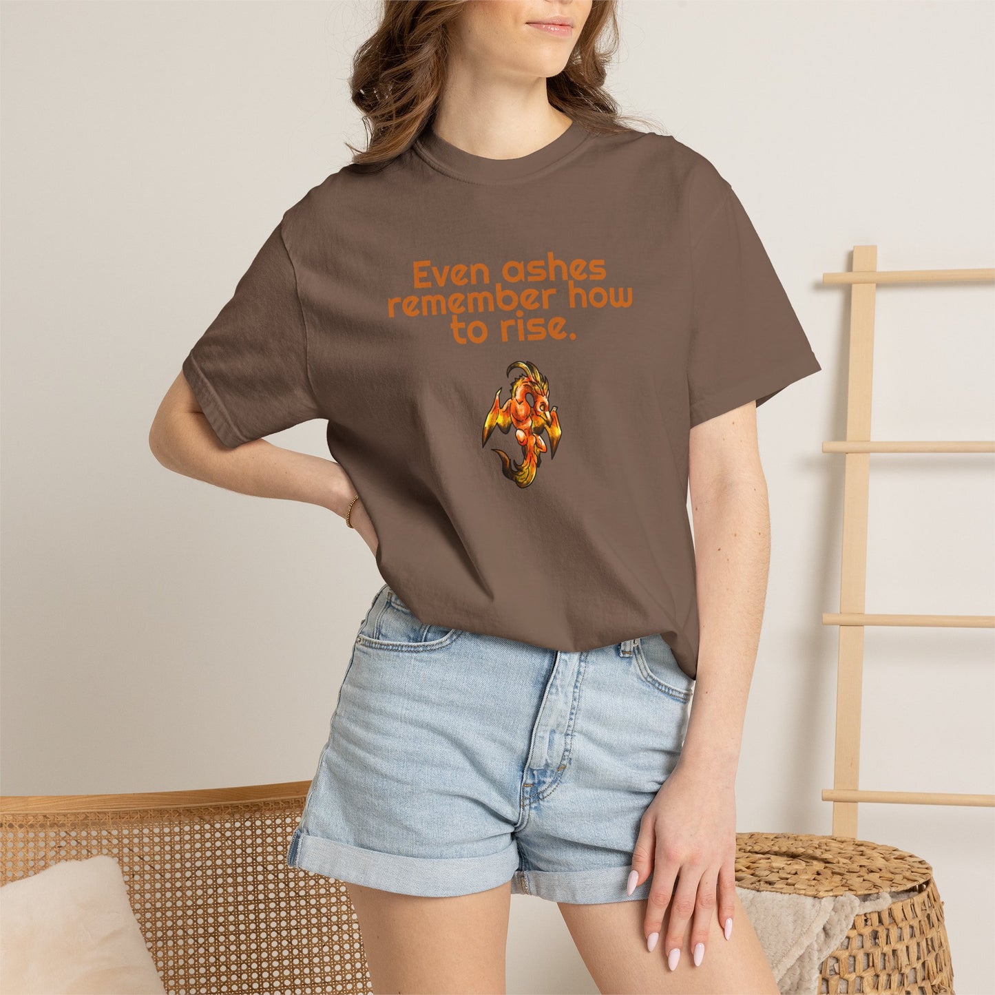 Chibi Cayene the Pheonix- Ashes Rise- Fantasy Bird Illustration- Majestic Phoenix- T-shirt