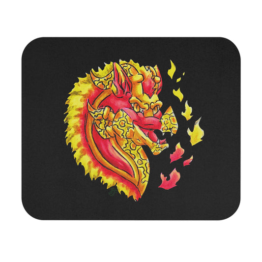 Cutesy Fire Dragon Head Mouse Pad (Rectangle)