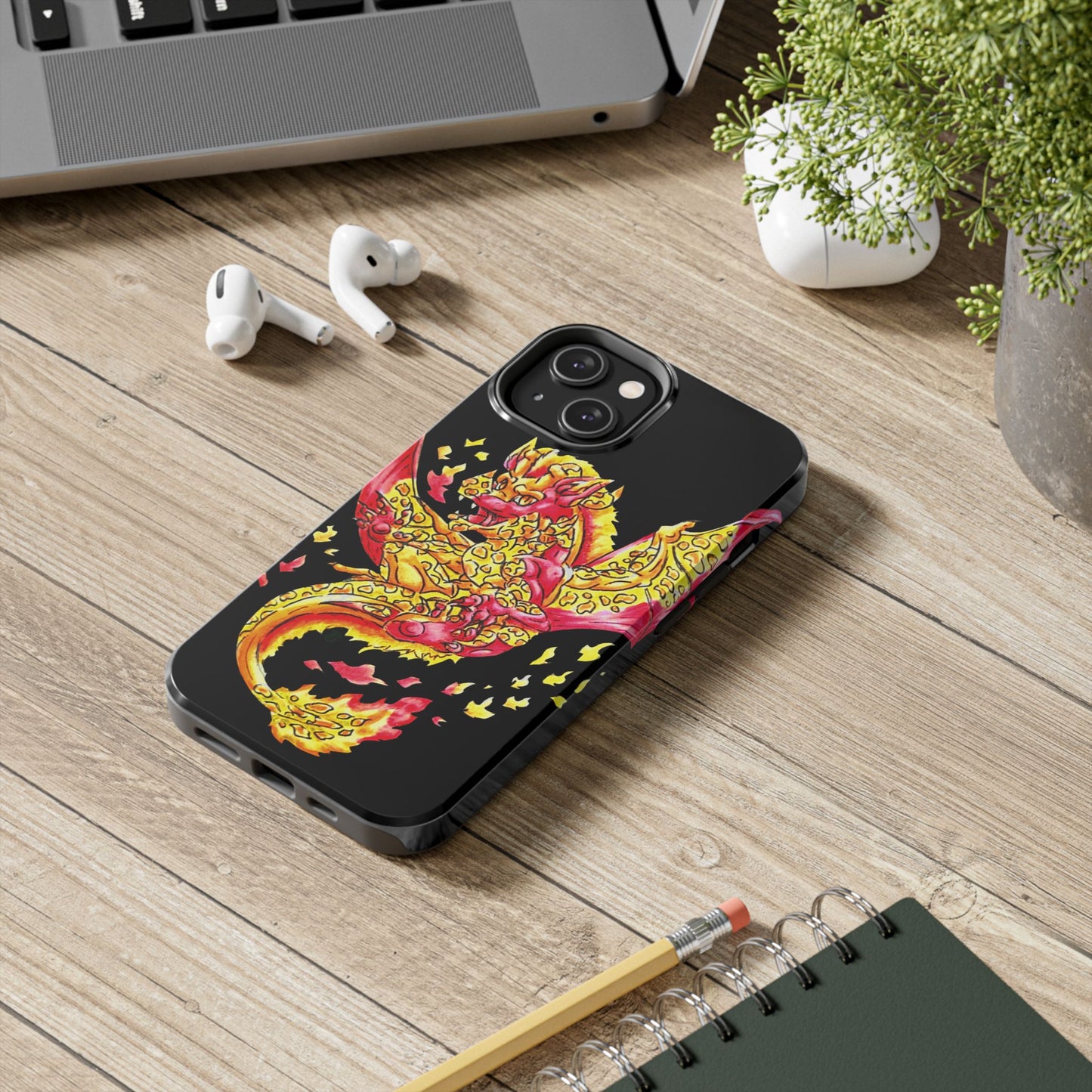 Cutesy Fire Dragon Float Tough Phone Cases