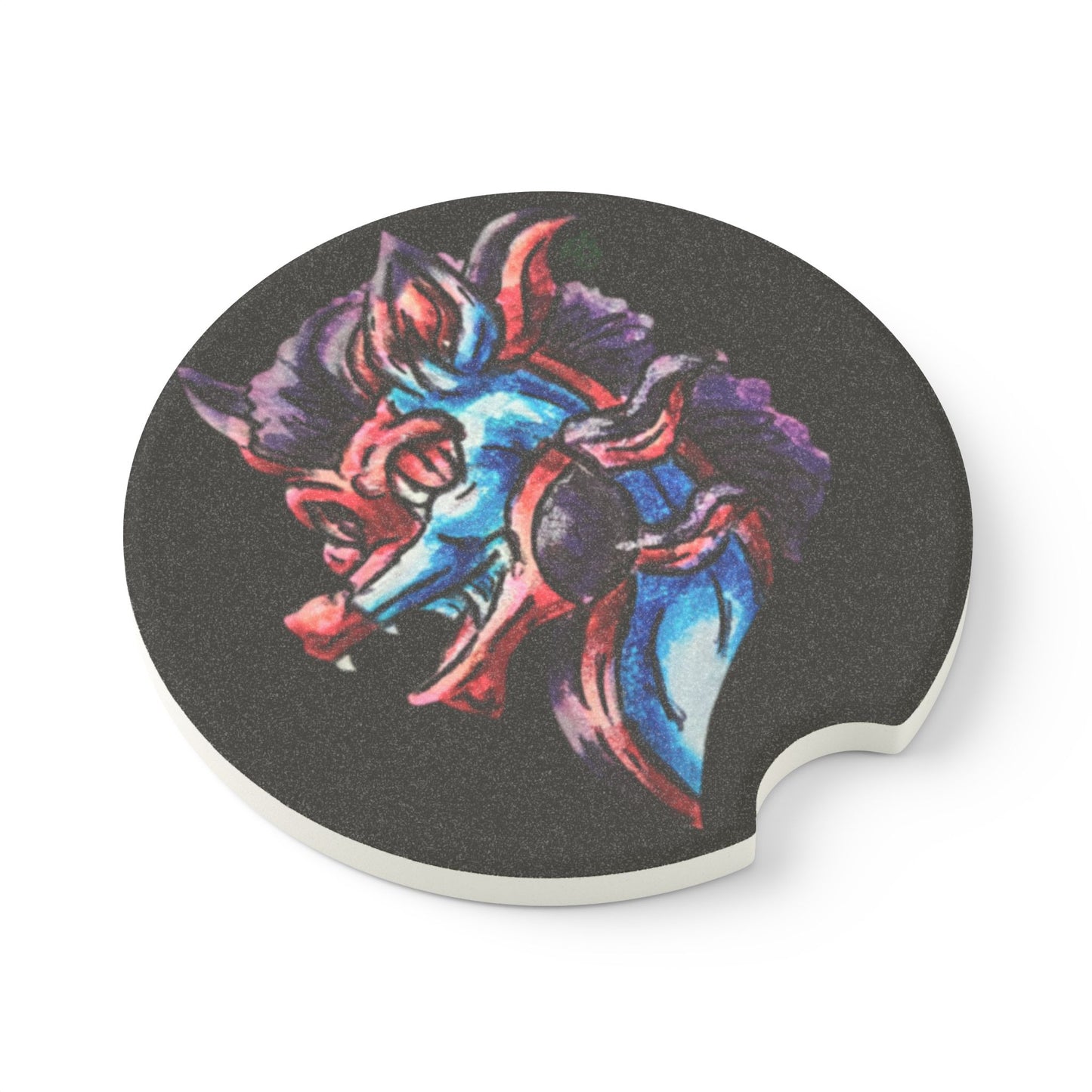 Cutesy January Dragon Head Soapstone Car Coaster