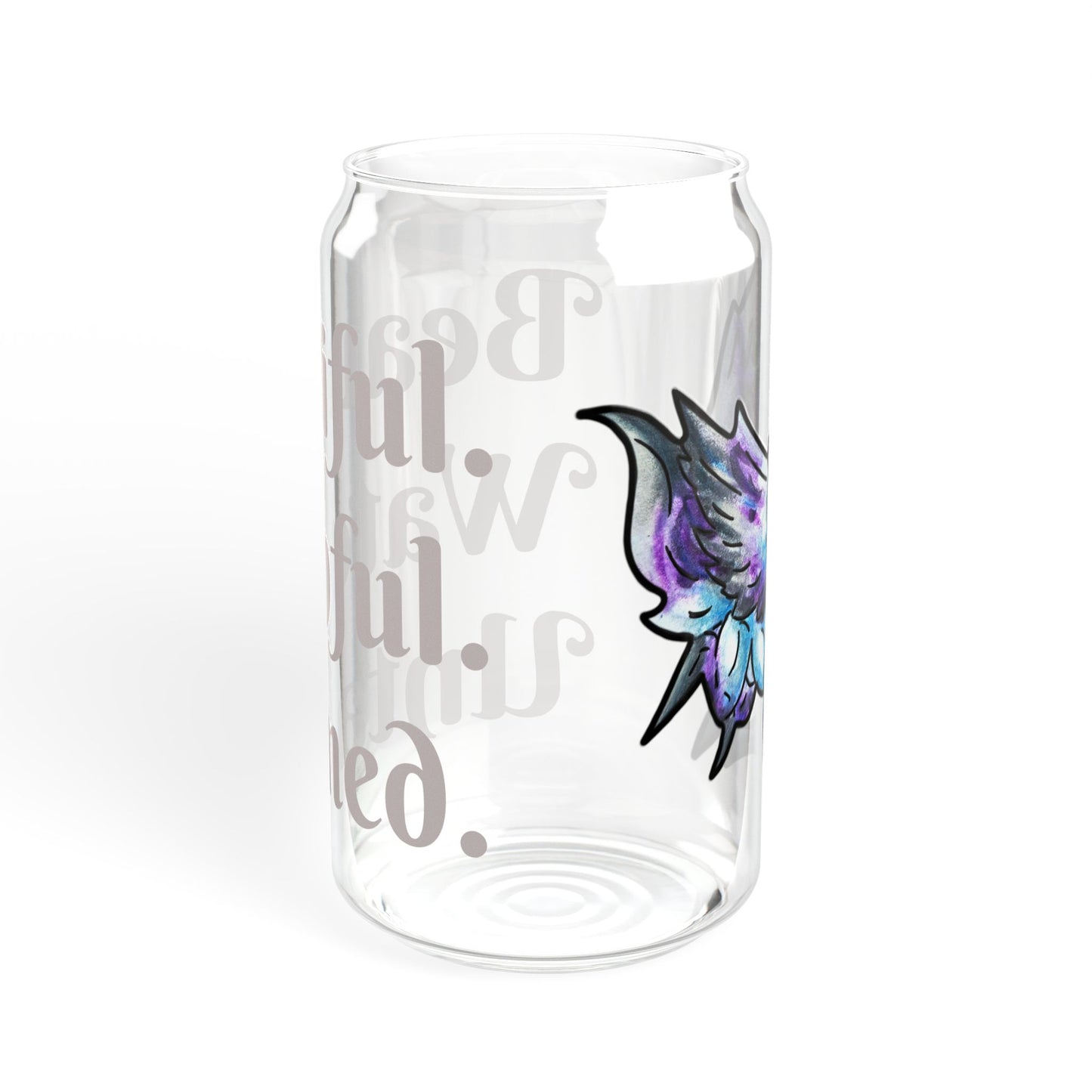 Chib Seleste the Peryton- Untamed- Fantasy Creature- White Deer Bird- Glass Tumbler, 16oz