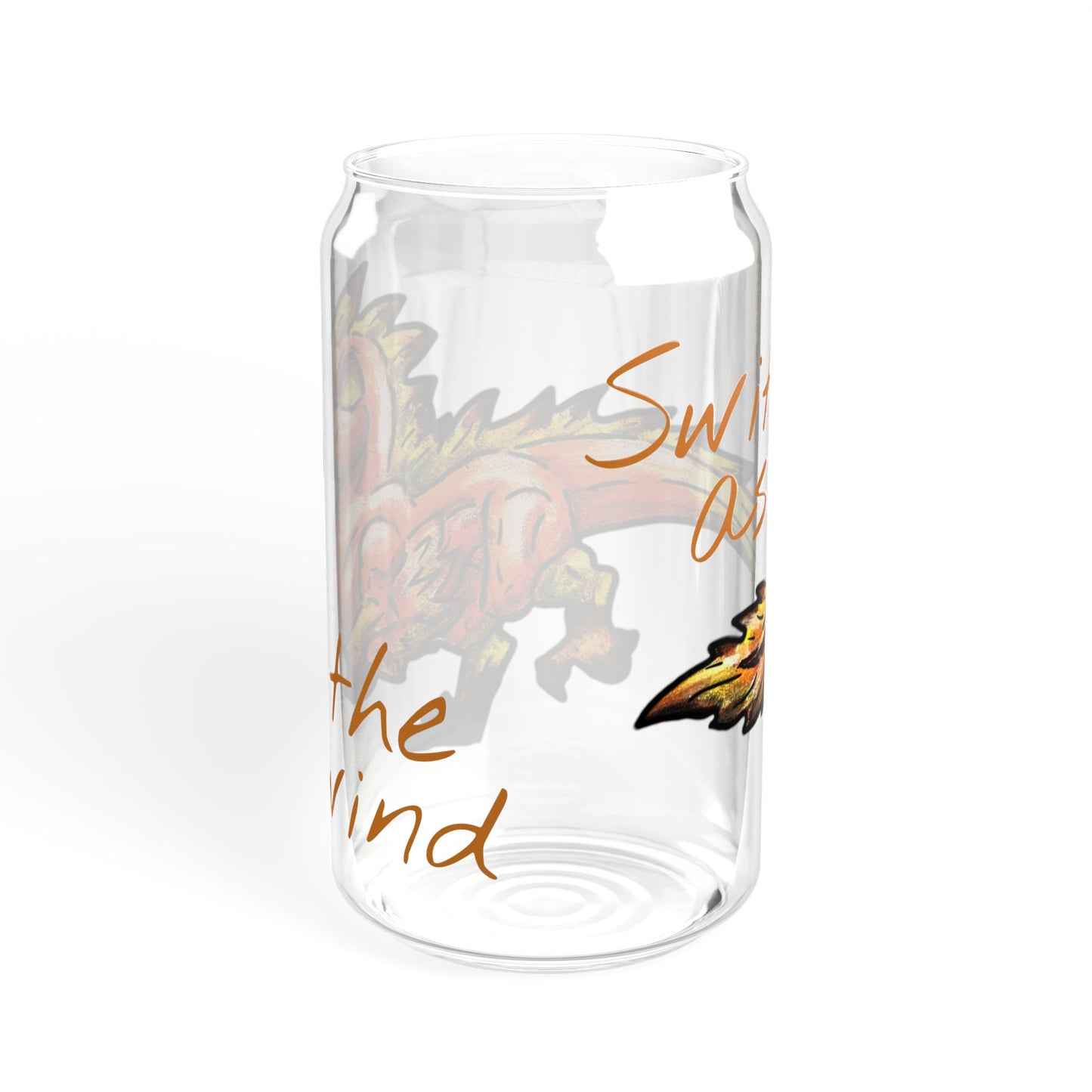 Chibi Caena the Raptor- Swift- Dinosaur art- Prehistoric- Glass Tumbler 16oz