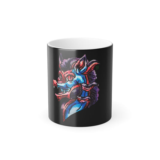 Cute January Dragon Head Color Morphing Mug, 11oz