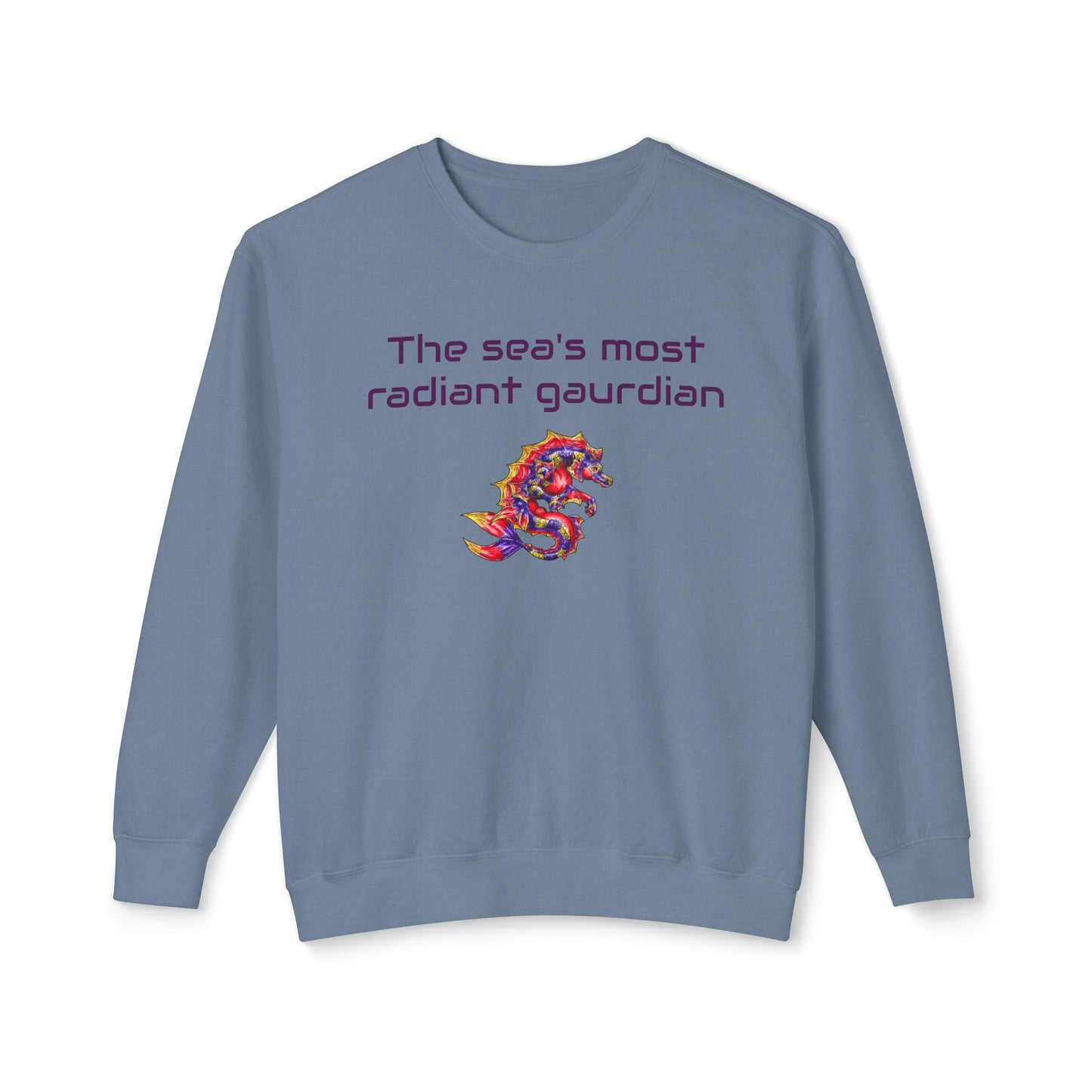 Sunset Hippocampus- The Sea's Guardian- Marine Fantasy Illustration- Fantasy Ocean Art- Unisex Crewneck