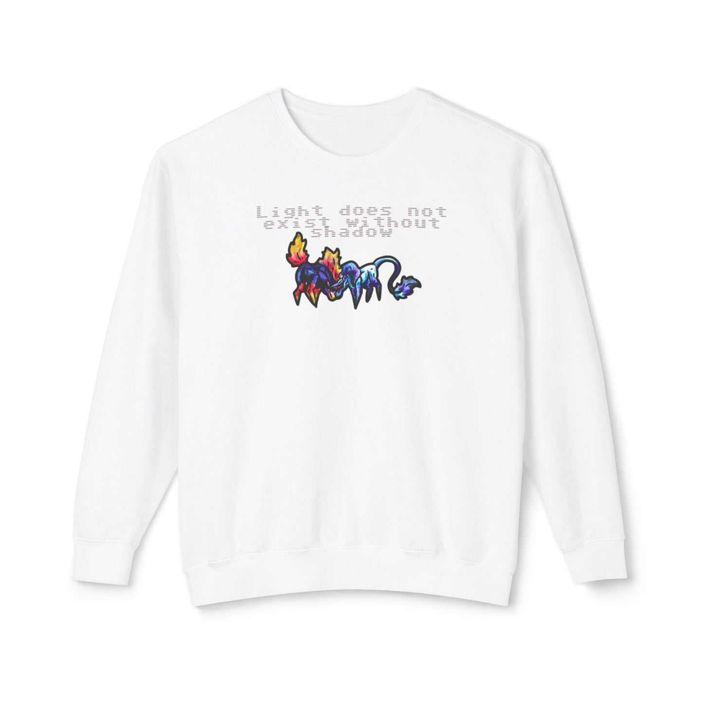 Chibi Dream and Nightmare Unicorn- Light & Shadow- Celestial Nightmare- Duality– Light and Dark Fantasy- Crewneck