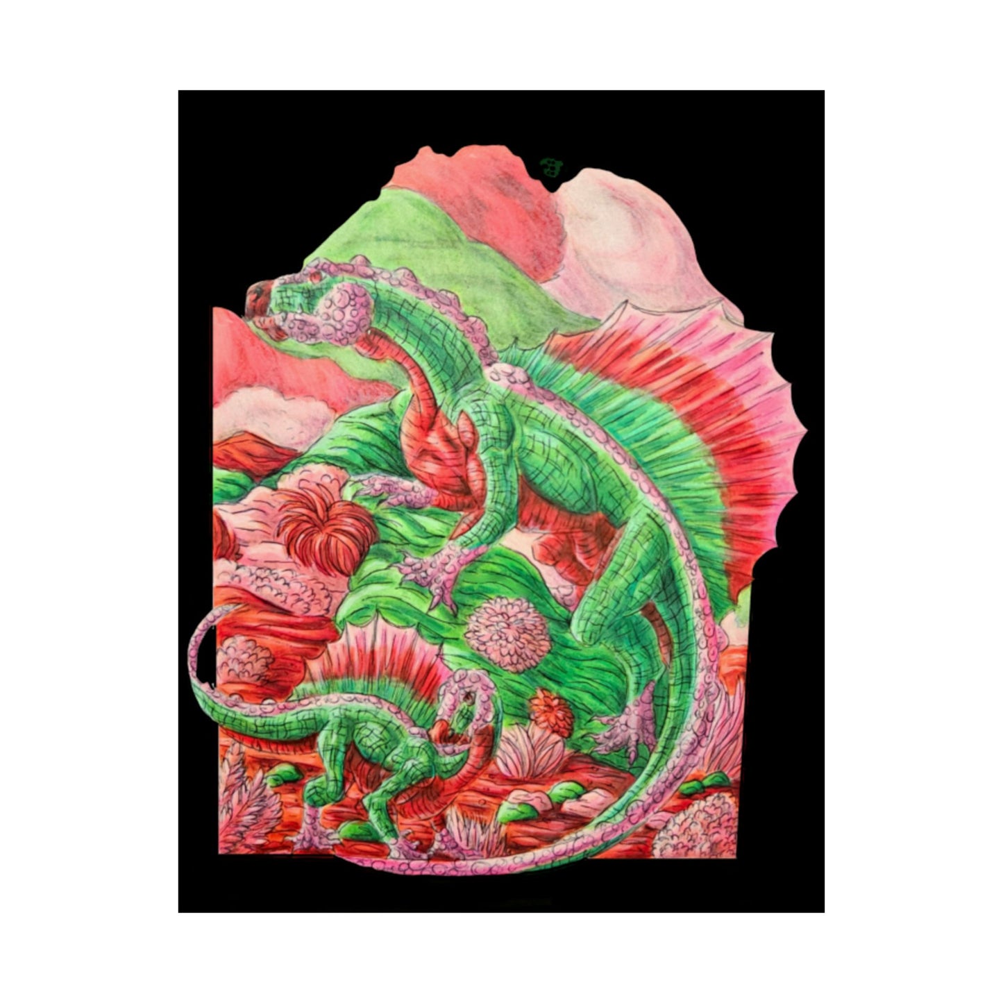 Dimetrodon Matte Vertical Posters