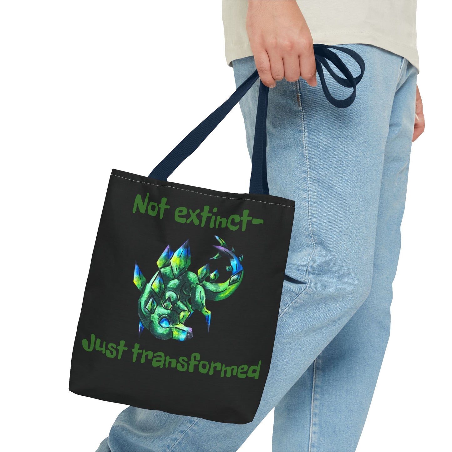 Chibi Arith the Stegosaurus- Chibi Dinosaur Art- Prehistoric Creature- Double-sided Tote Bag