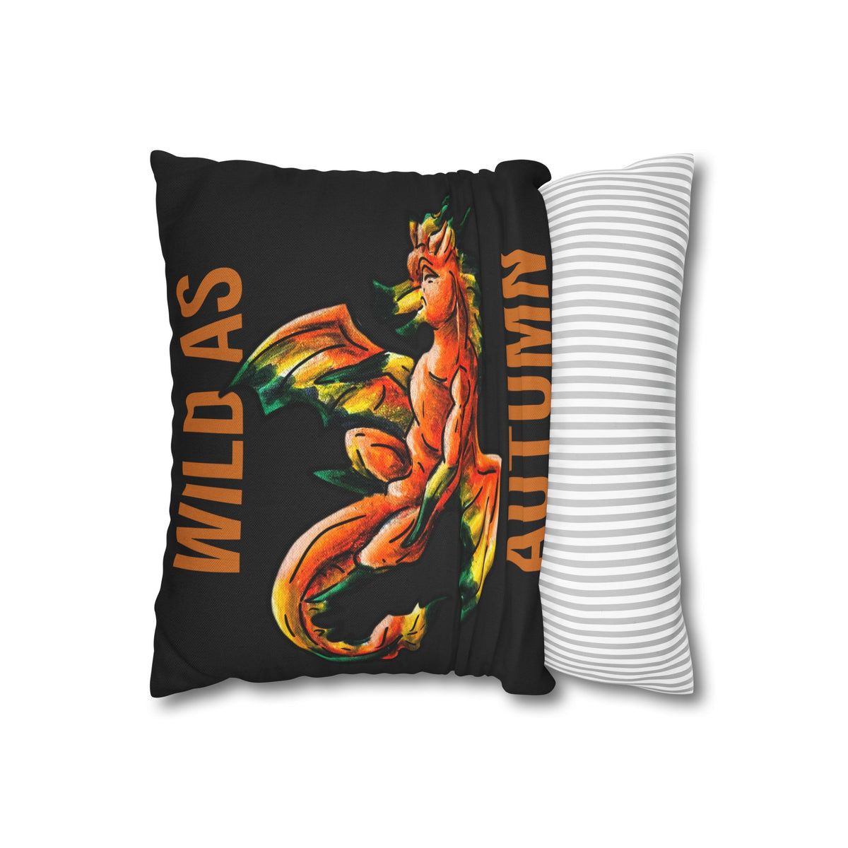 Chibi Fall Dragon- Autumn Fantasy- Double-Sided Pillowcase