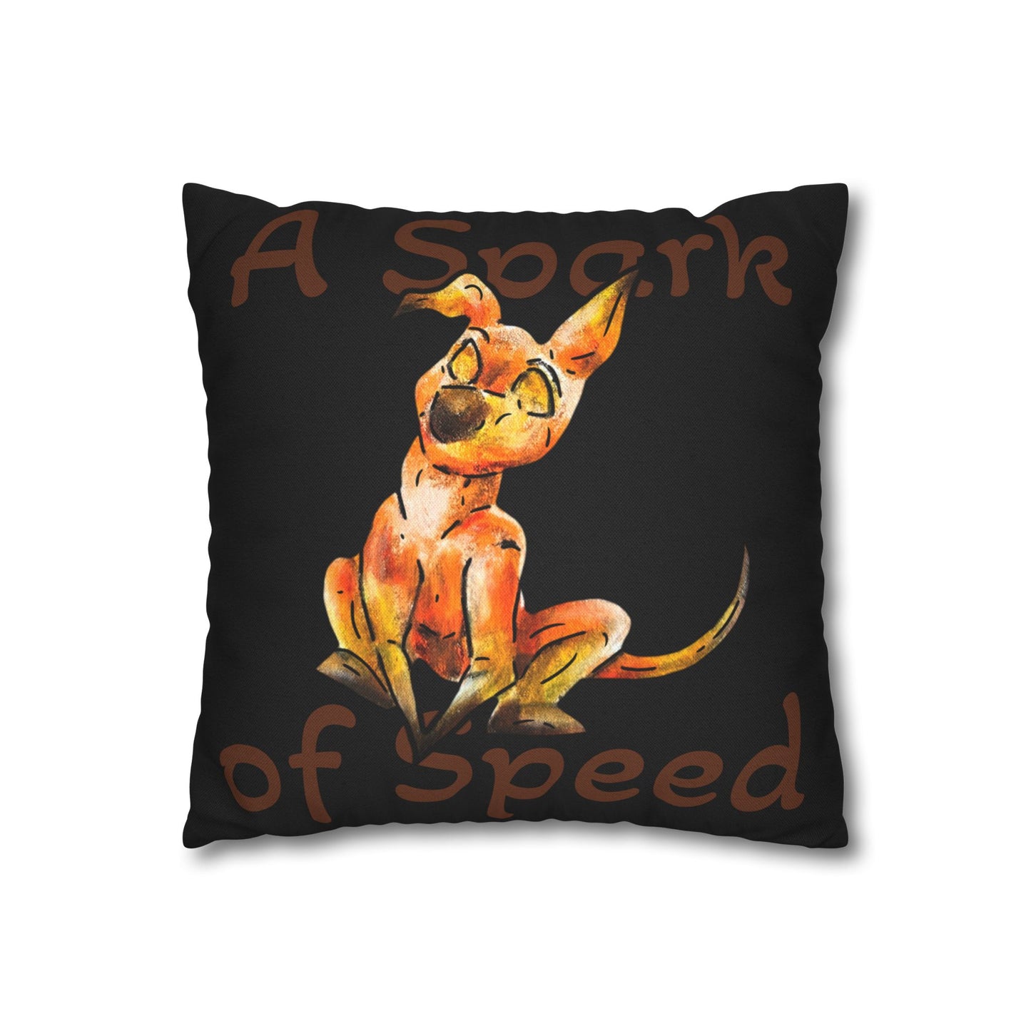 Caenin - Chibi Orange Dog – Warm Fantasy Dog Art – Fantasy Creature Decor – Dog Lover Gift - Pillow Cover