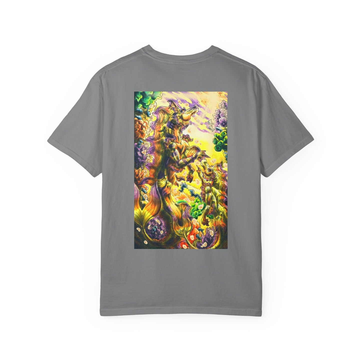 Team Sunrise Hippocampus – Golden Ocean Fantasy Art – Warm Fantasy Sea Creature Art- T-shirt