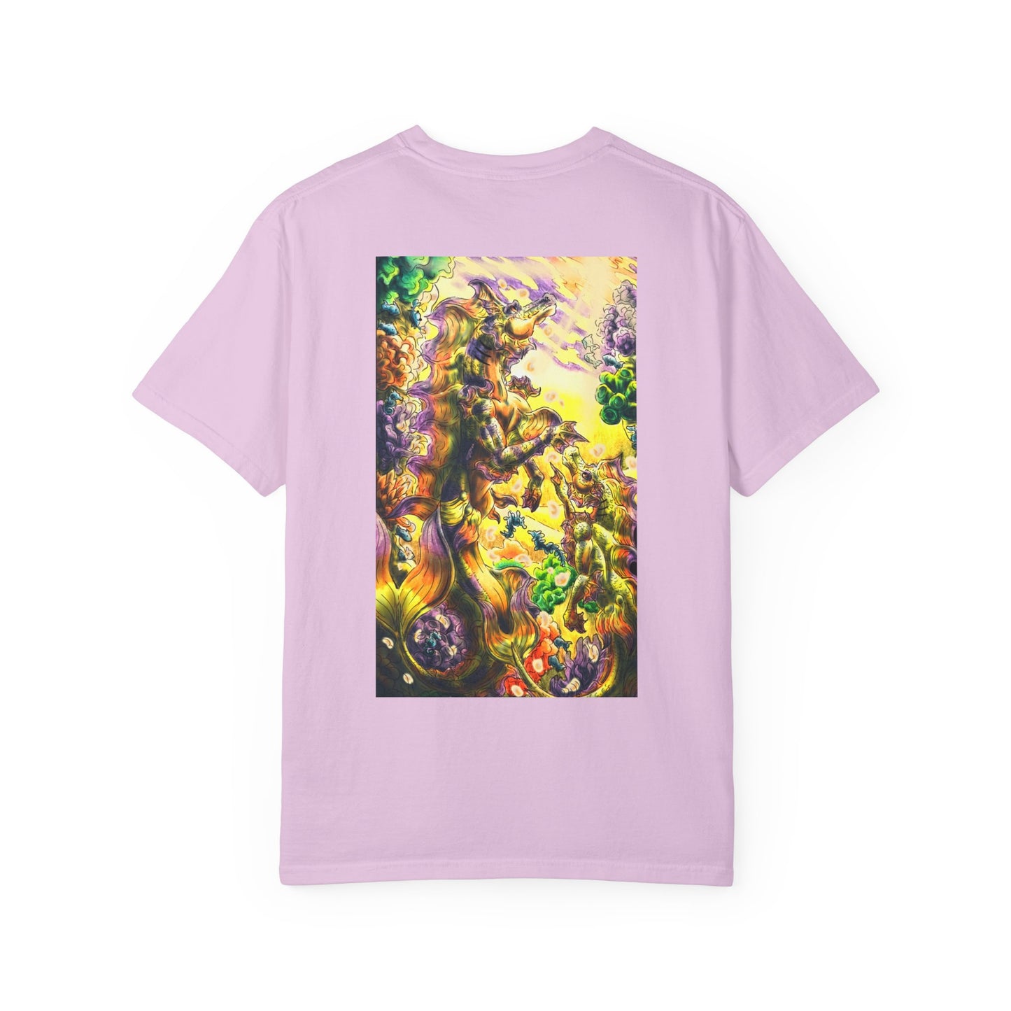 Team Sunrise Hippocampus – Golden Ocean Fantasy Art – Warm Fantasy Sea Creature Art- T-shirt