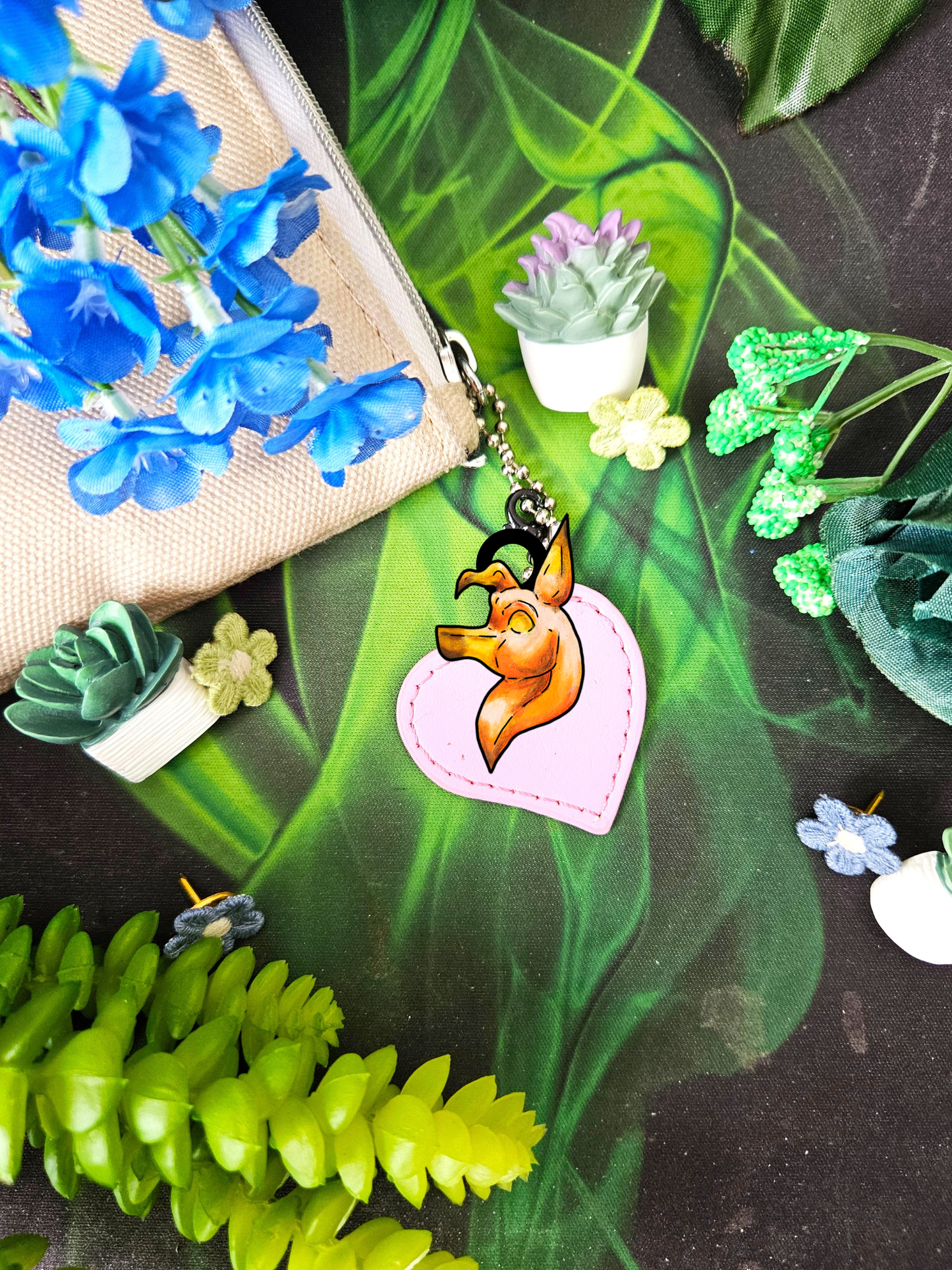 Caenin - Chibi Orange Dog – Warm Fantasy Dog Art – Fantasy Creature Decor – Dog Lover Gift - Multi-Pack Charms