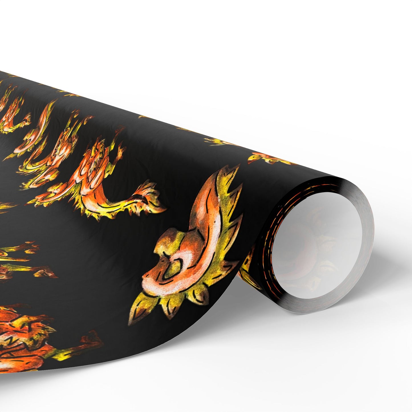 Chibi Caena the Raptor- Pattern- Dinosaur art- Prehistoric- Wrapping Paper