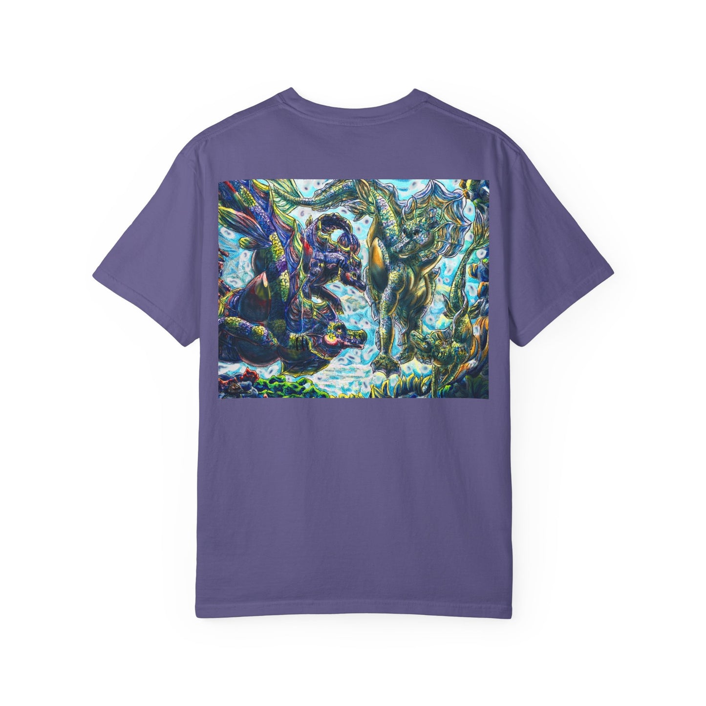 Dual Hippocampus – Dual Ocean Fantasy Art – Hippocampus Pair- T Shirt