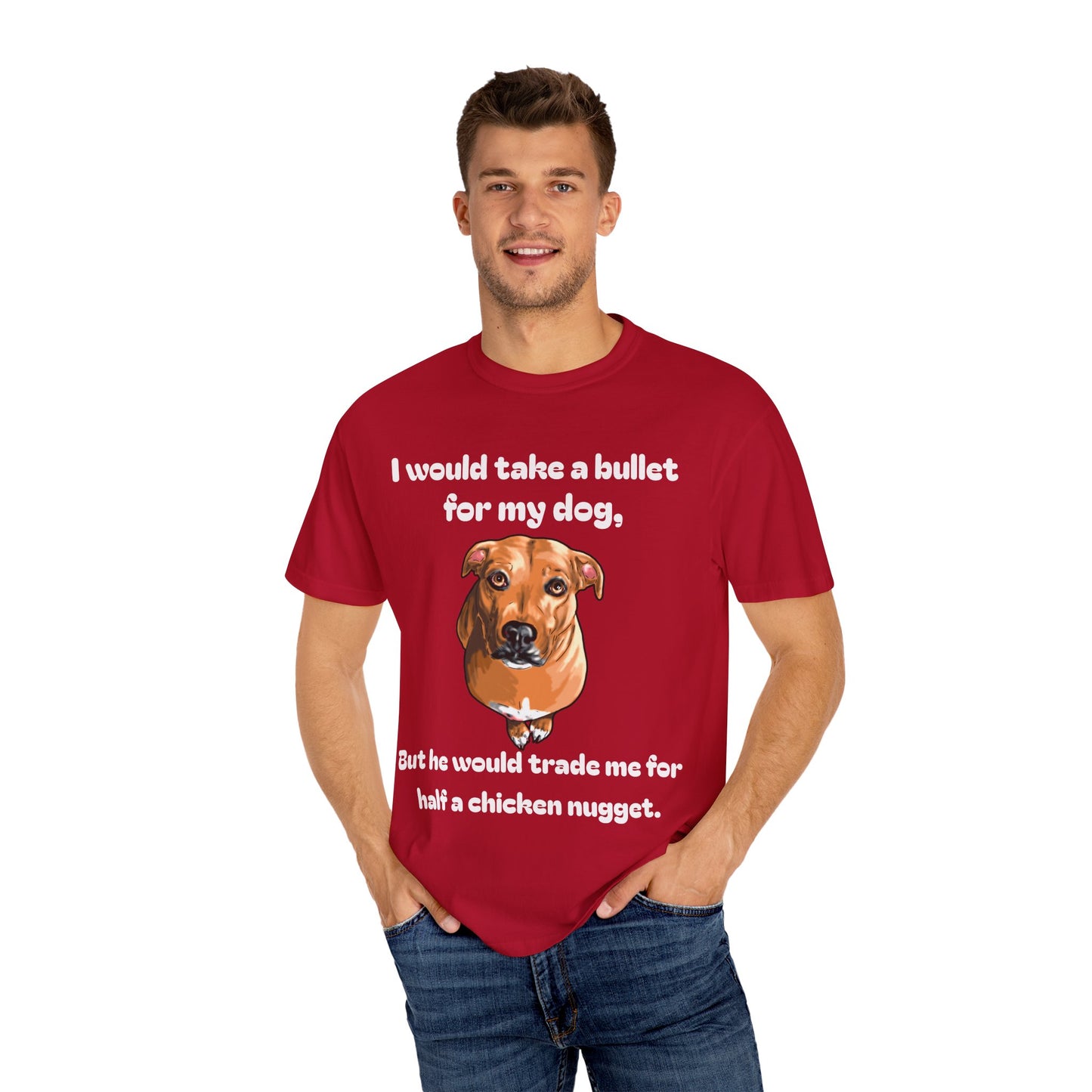 Funny Dog Shirt – Bullet For My Dog But He Would Trade Me For Chicken Nugget – Dog Mom Gift – Dog Dad Shirt – Cute Dog Lover Top
