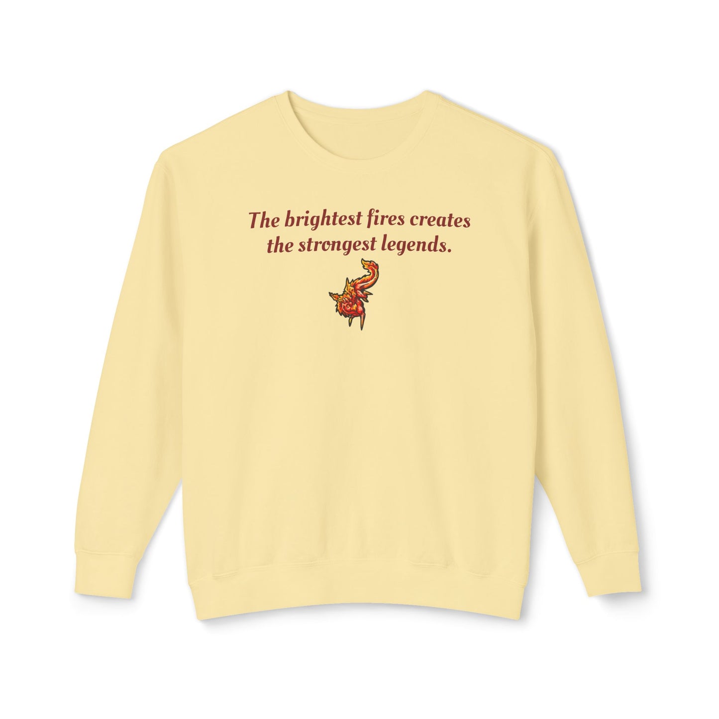 Chibi Fire Dragon- Strongest Legends-Elemental- Fantasy Dragon- Crewneck