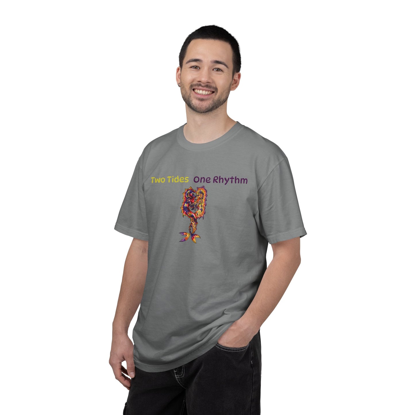 Dual Hippocampus – Two Rhythms- Dual Ocean Fantasy Art – Hippocampus Pair- T Shirt