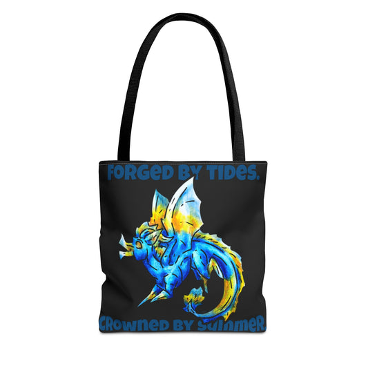 Chibi Summer Dragon- Summer Fantasy- Sunlit Tide Dragon- Double-Sided Tote Bag