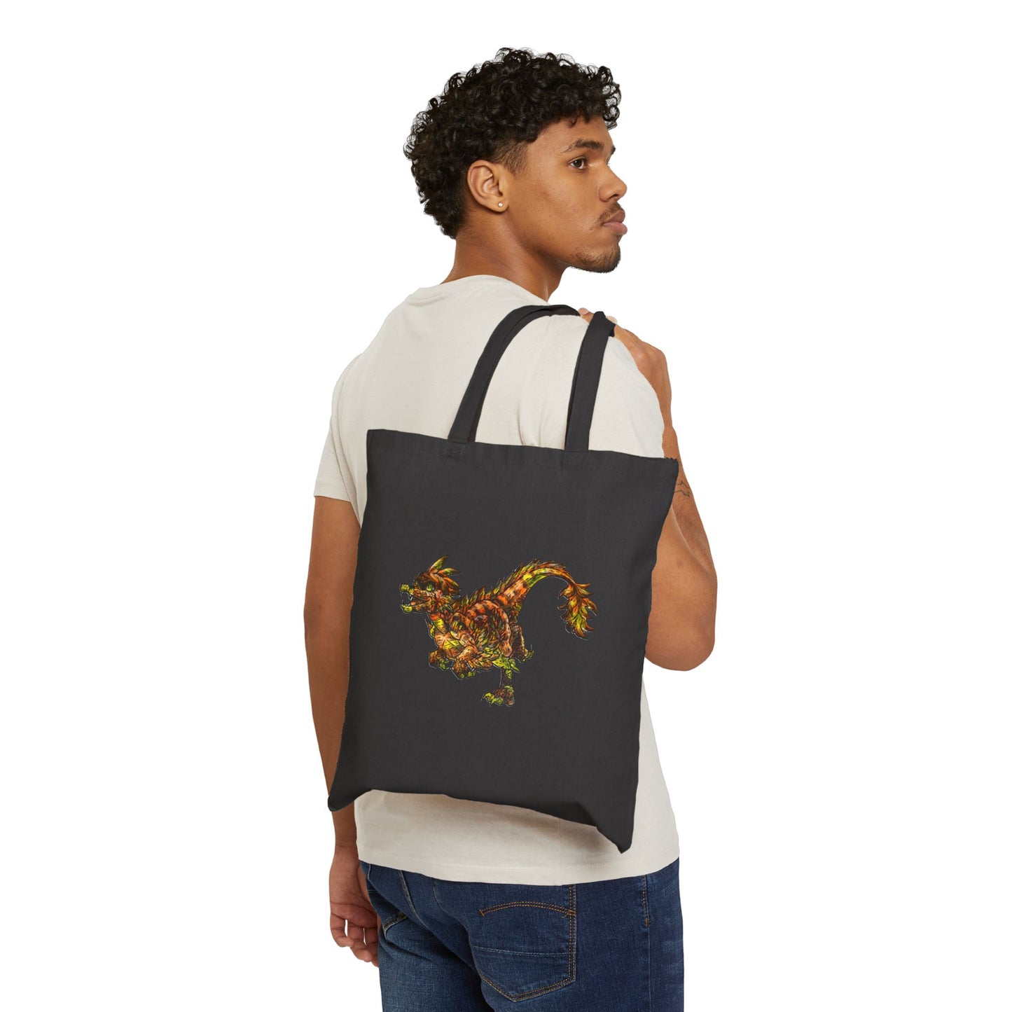Caena the Raptor Cotton Canvas Tote Bag