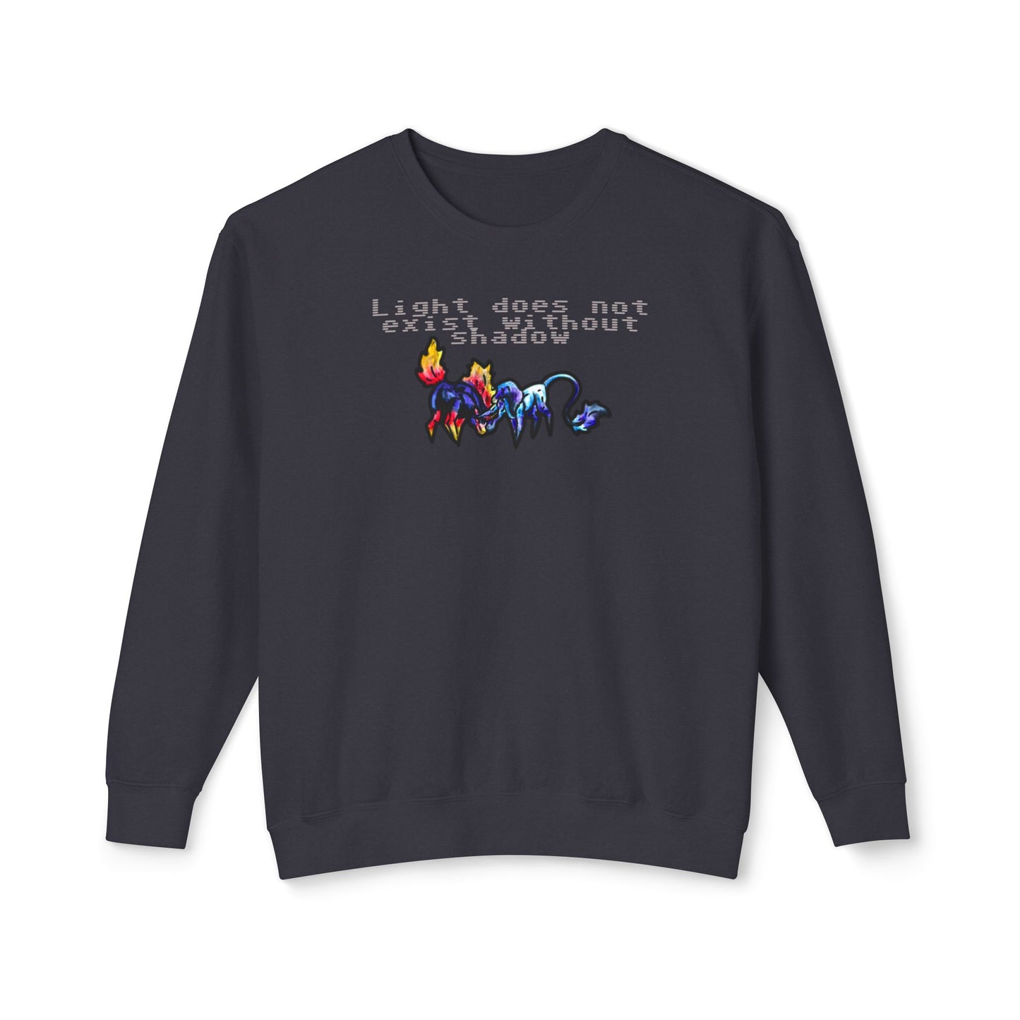 Chibi Dream and Nightmare Unicorn- Light & Shadow- Celestial Nightmare- Duality– Light and Dark Fantasy- Crewneck