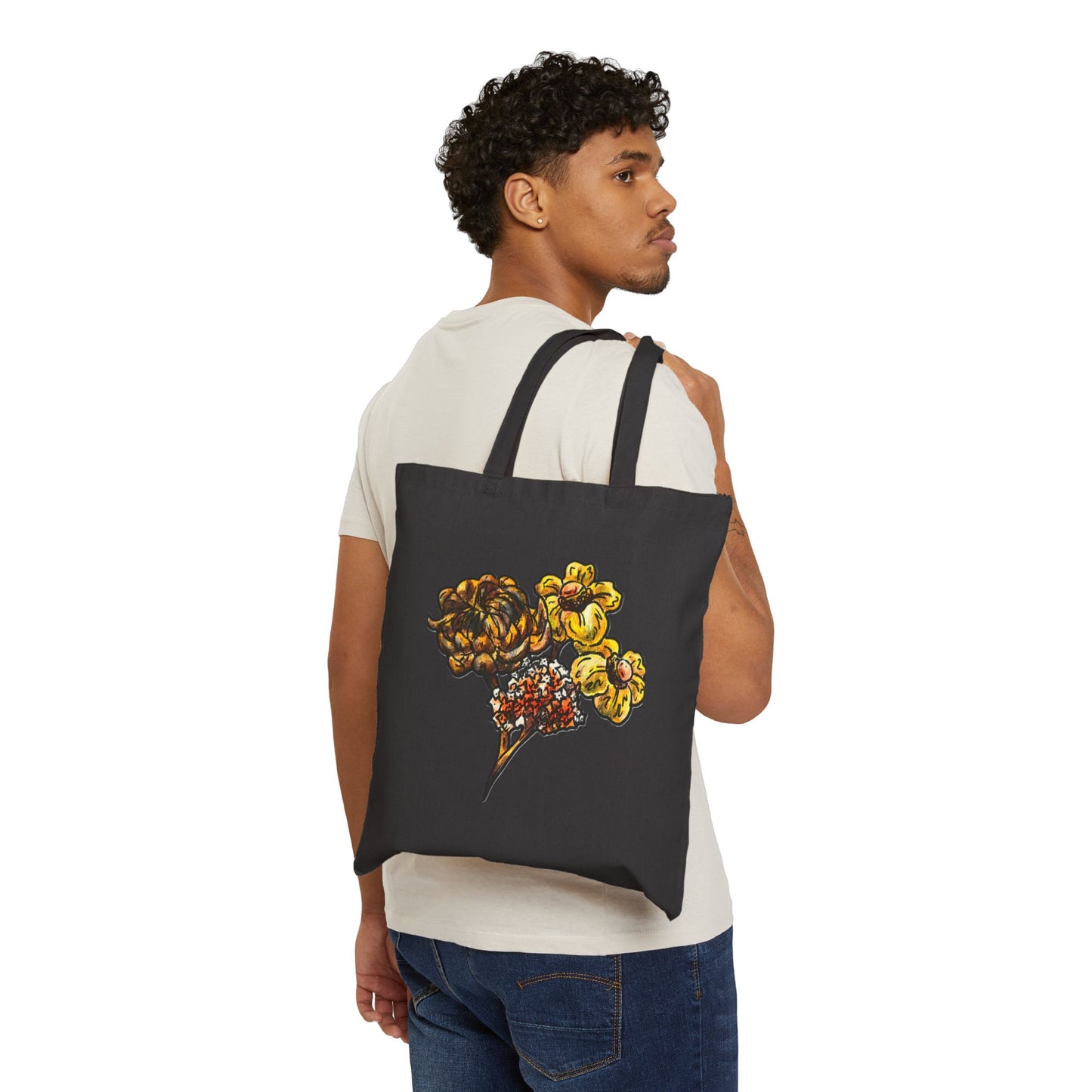 Aster the Fall Hedgehog Cotton Canvas Tote Bag
