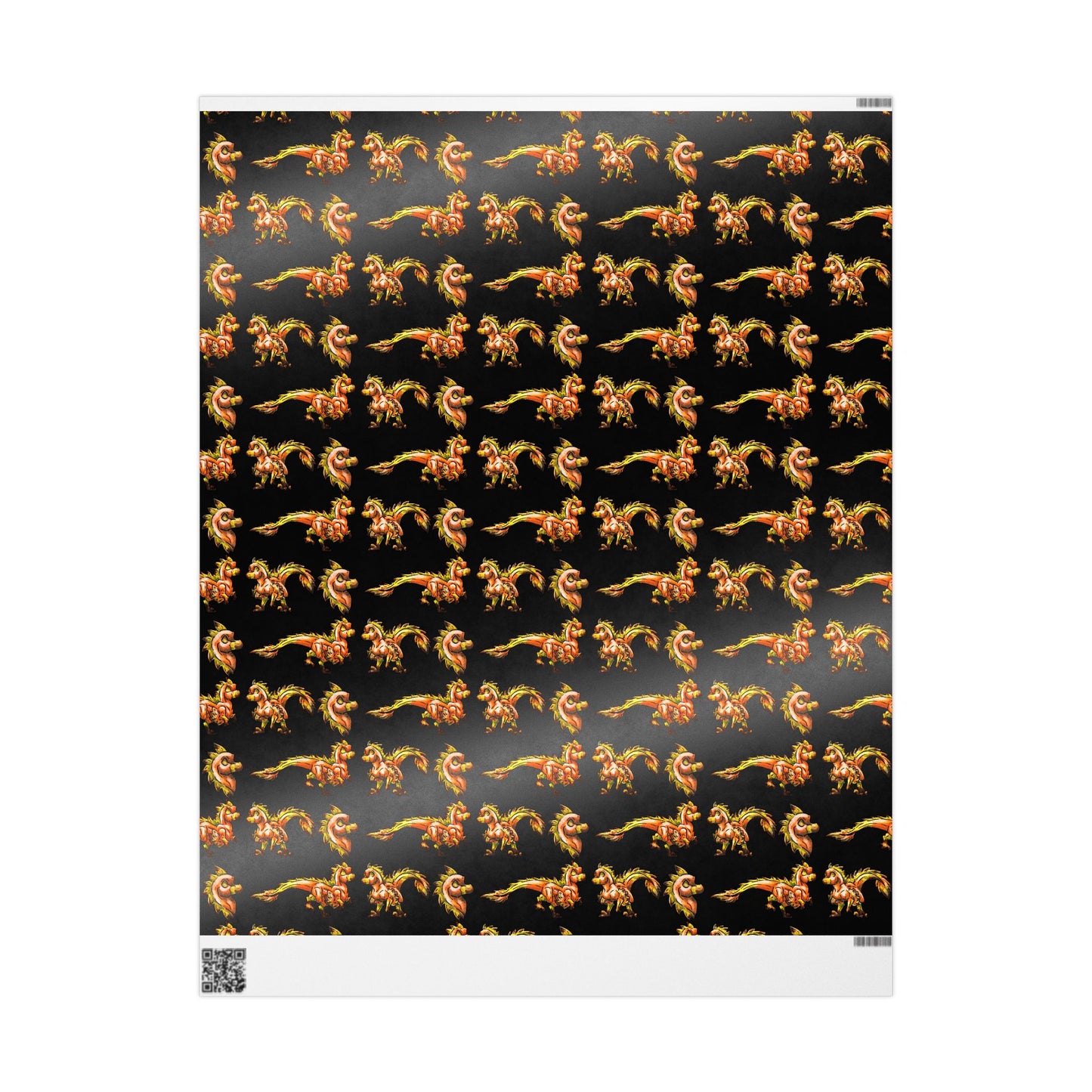Chibi Caena the Raptor- Pattern- Dinosaur art- Prehistoric- Wrapping Paper
