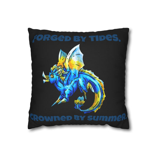 Chibi Summer Dragon- Summer Fantasy- Sunlit Tide Dragon-Pillow Cover- Double-Sided