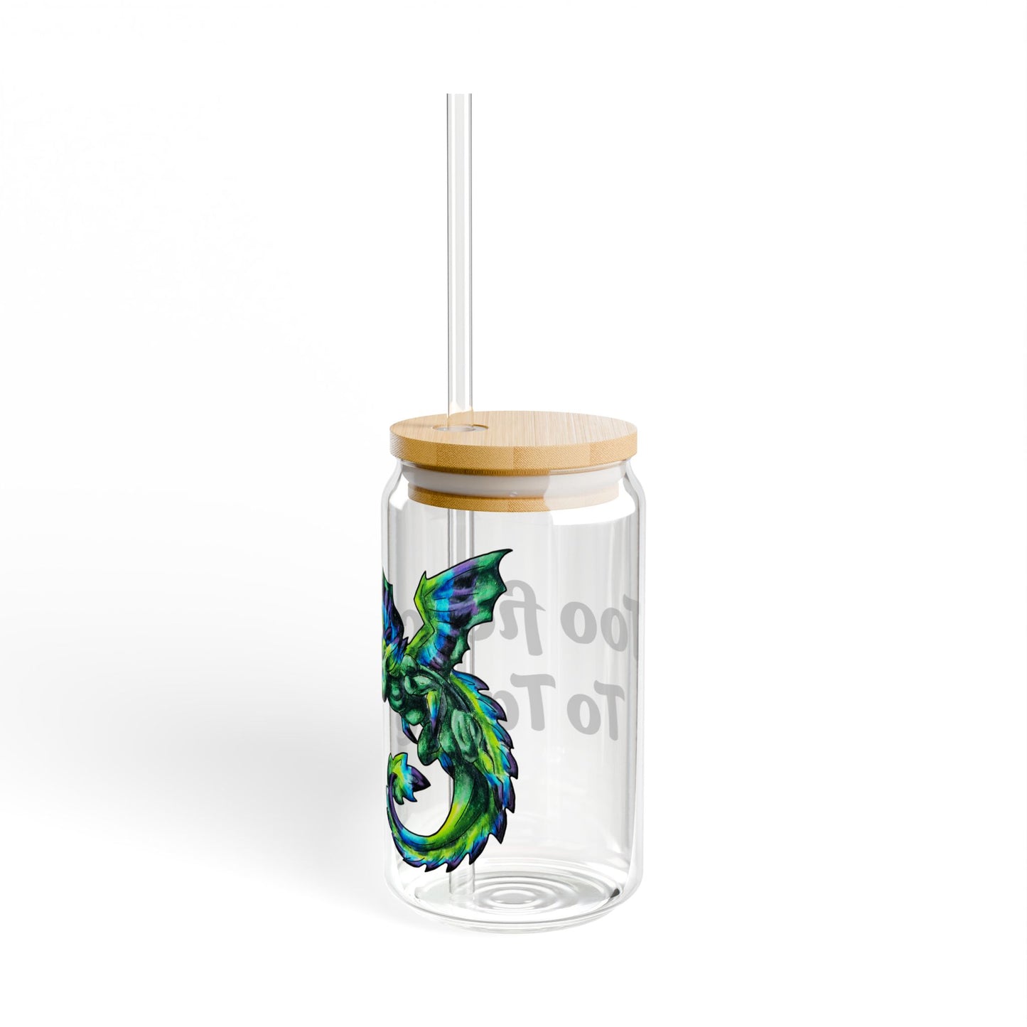 Arlith- Emerald Chibi Dragon – Aggressive Green Fantasy Chibi Dragon Art – Too fierce to tame tumbler – Mythical Creature – Dragon Lover Gift Sipper Glass, 16oz