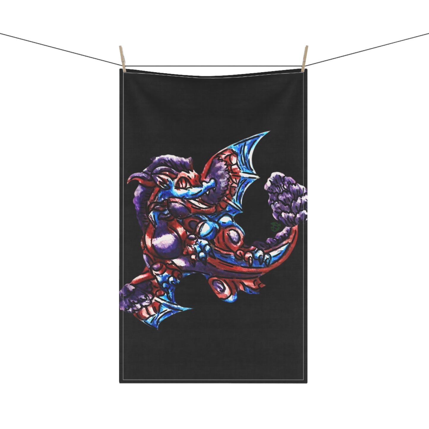 Cutesy January Dragon Twirl Tea Towels (cotton, poly)