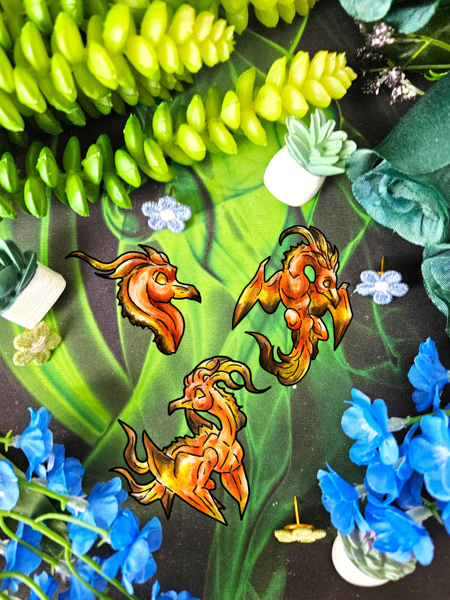 Chibi Cayene the Pheonix 3pk Stickers