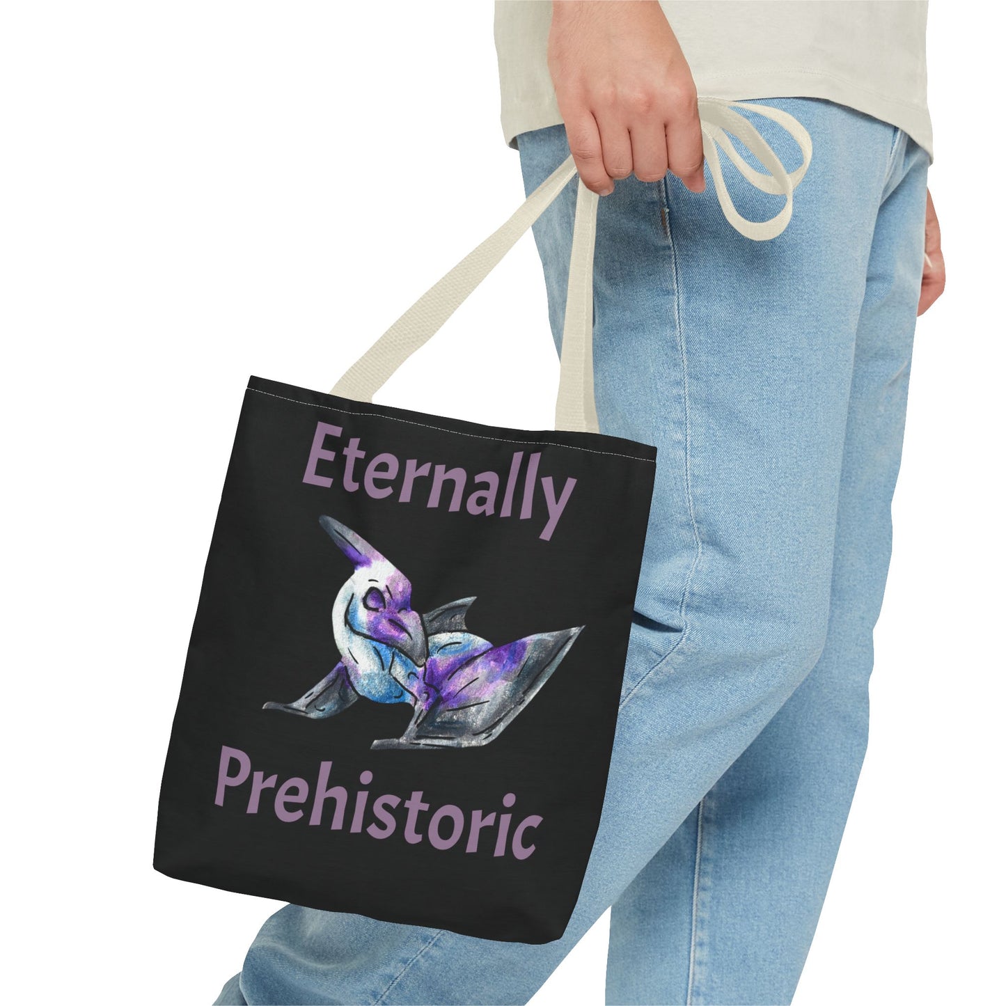 Siln -Chibi Pterodactyl- Flying Dino - Double-Sided Tote Bag