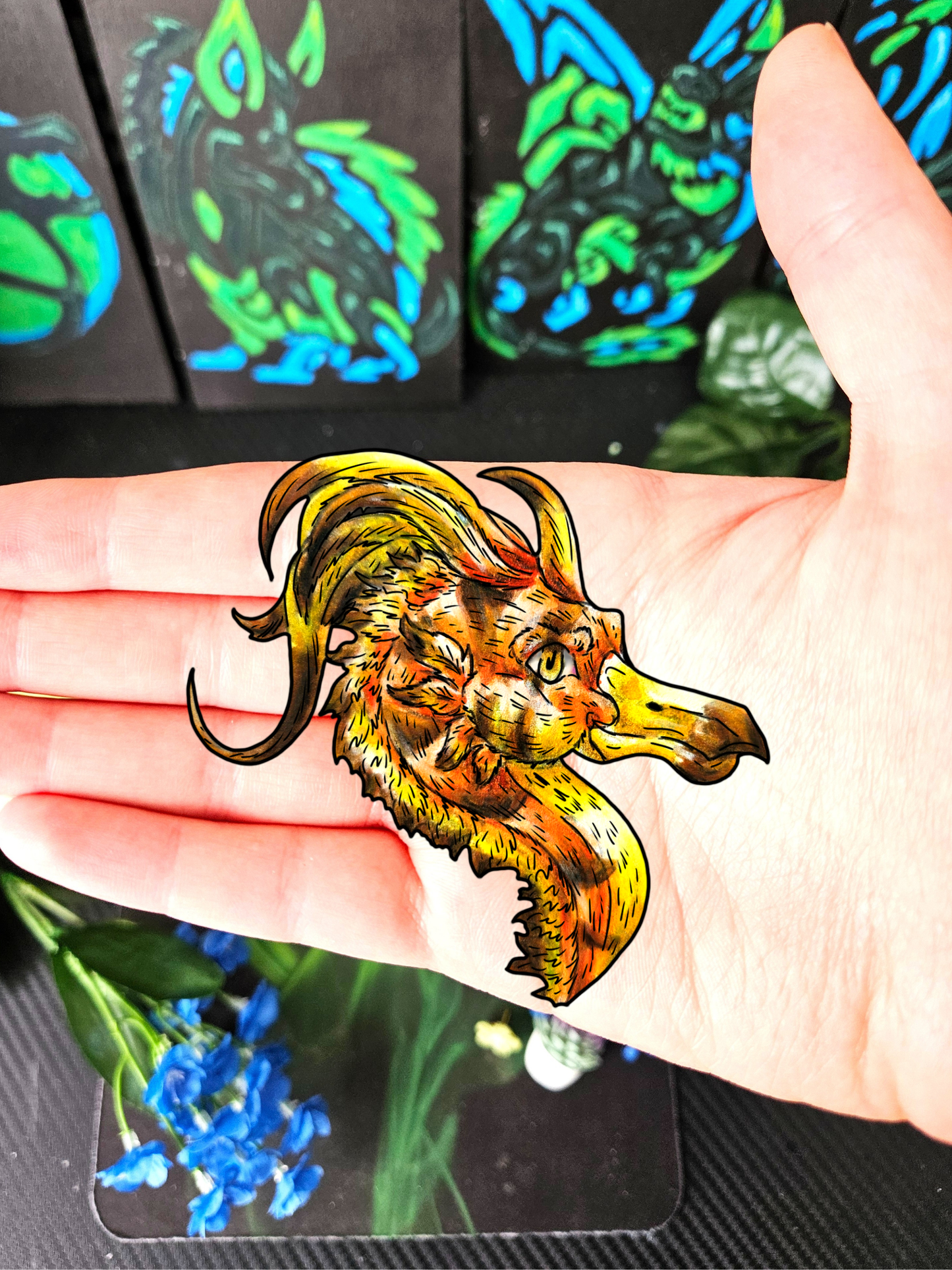 Cayene the Pheonix Head Sticker