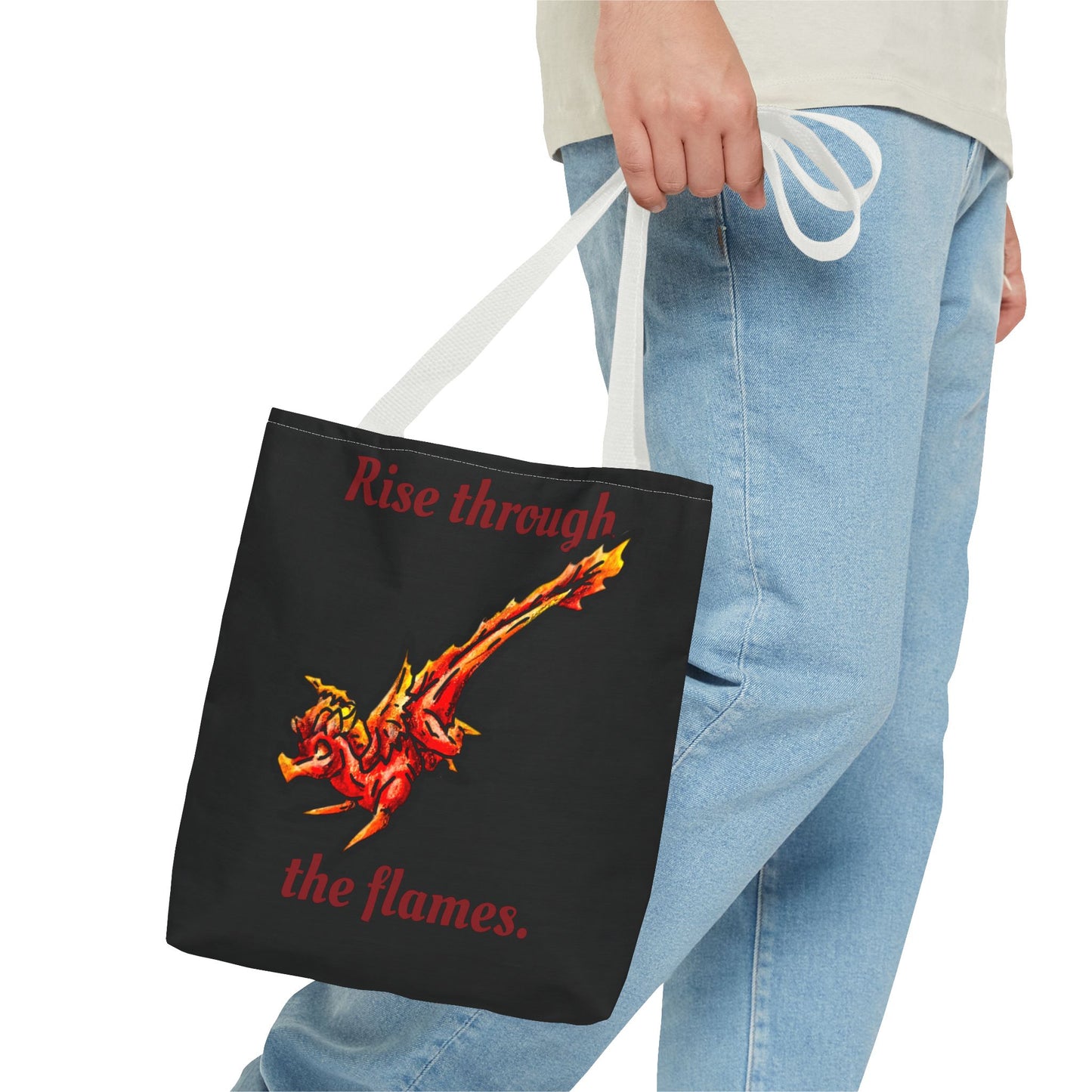 Chibi Fire Dragon- Elemental- Fantasy Dragon- Double-sided Tote Bag