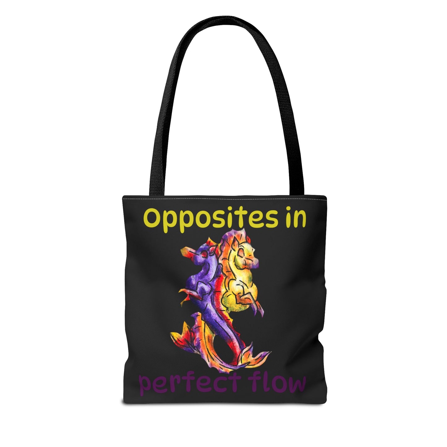 Chibi Dual Hippocampus – Dual Ocean Fantasy Art – Hippocampus Pair- Double-sided Tote Bag