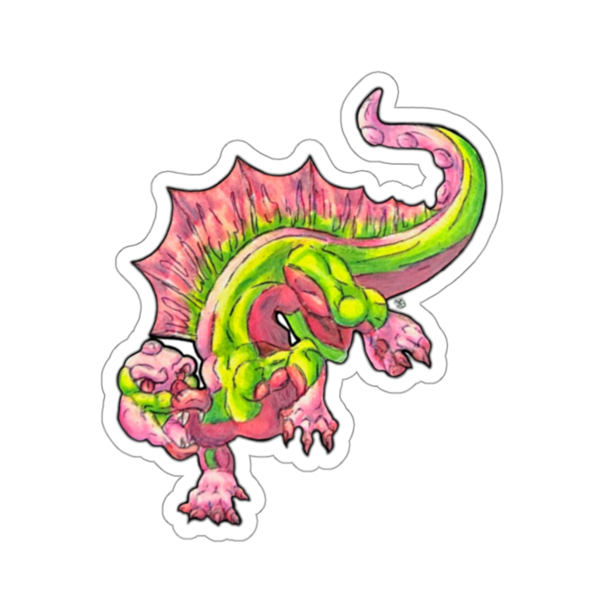 Cutesy Dimetrodon Jump Kiss-Cut Stickers