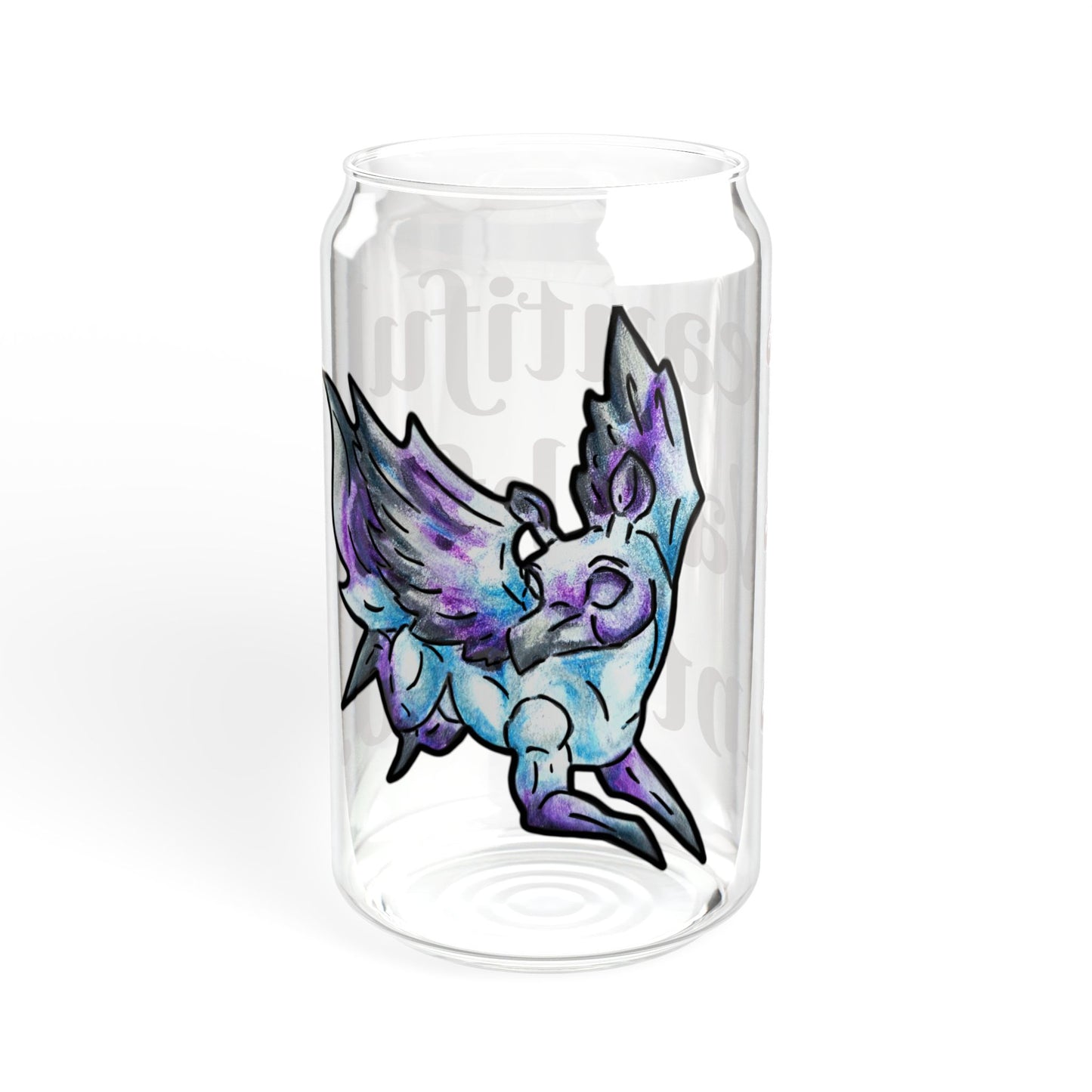 Chib Seleste the Peryton- Untamed- Fantasy Creature- White Deer Bird- Glass Tumbler, 16oz