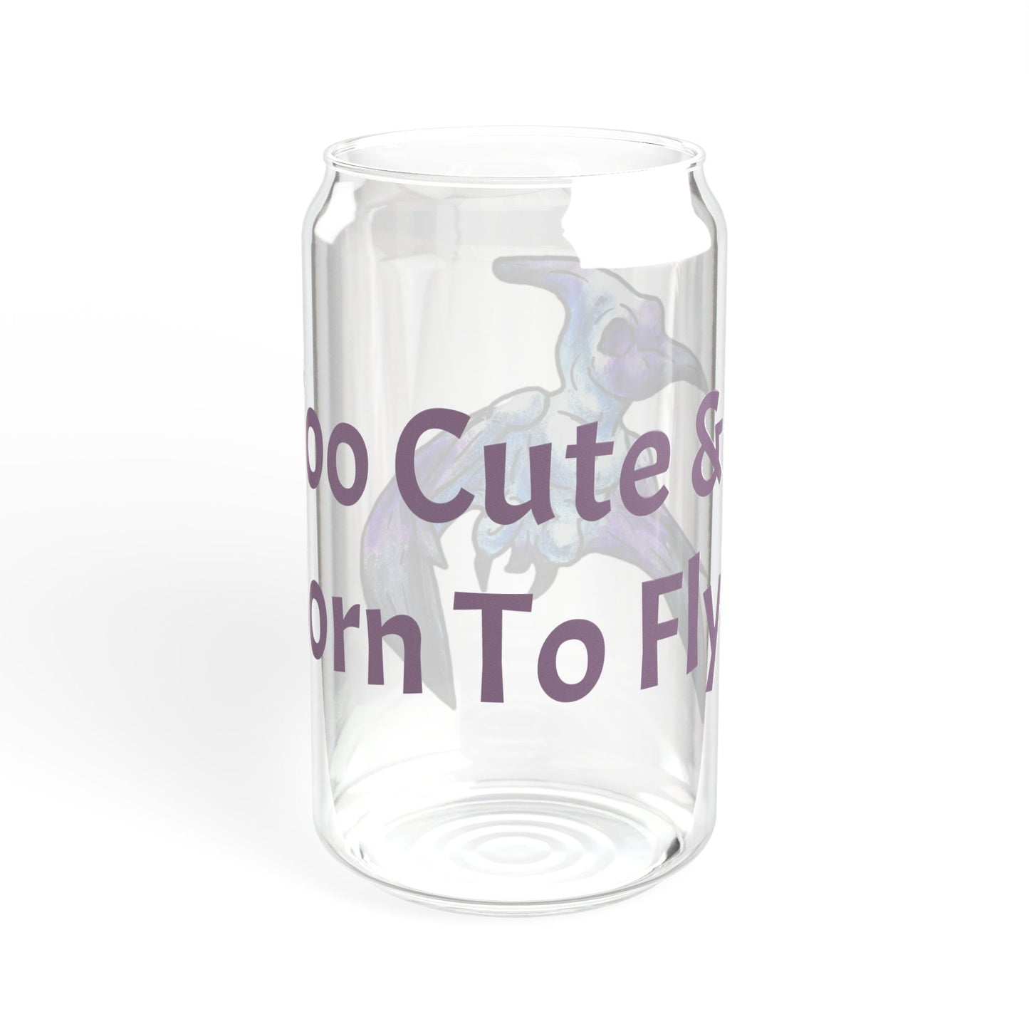 Siln –Too Cute - Pterodactyl Art - Flying Dinosaur Illustration Sipper Glass, 16oz