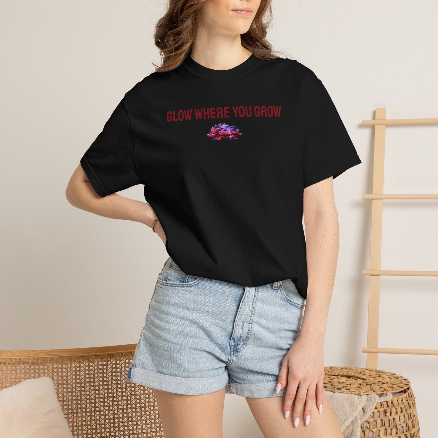 Chibi Azalea the Hedgehog- Glow- Chibi Hedgehog- Cute Animal - T-shirt