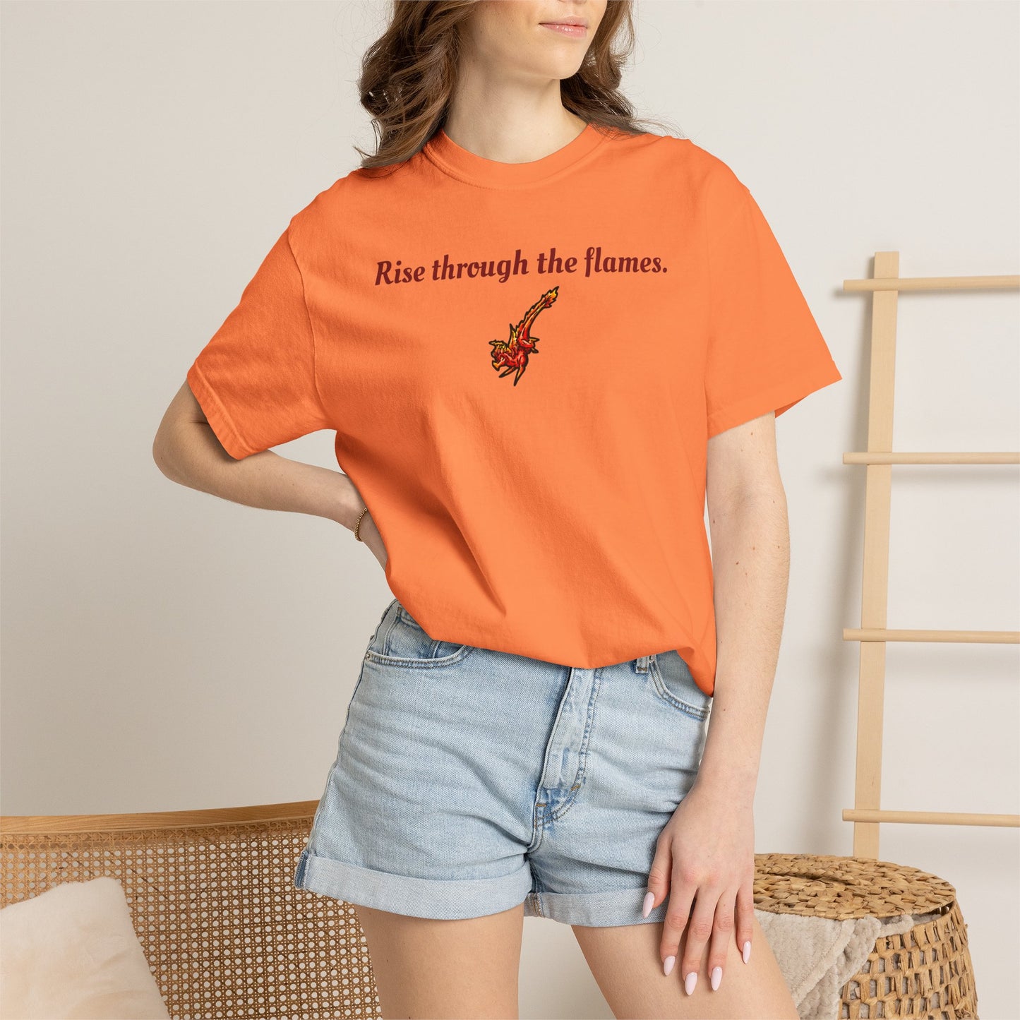 Chibi Fire Dragon- Rise- Elemental- Fantasy Dragon-T-shirt