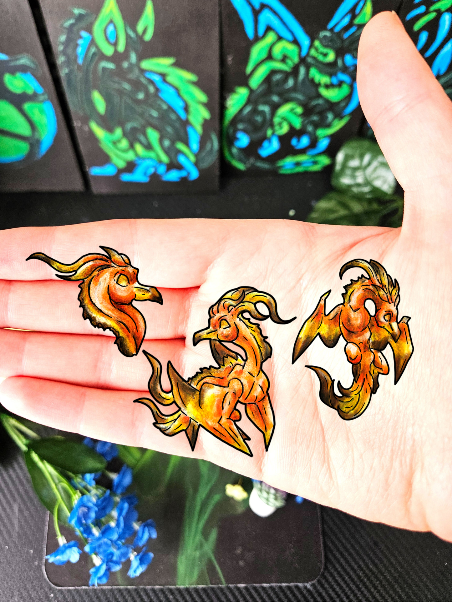 Chibi Cayene the Pheonix 3pk Stickers