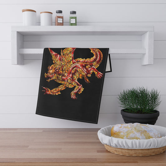 Cutesy Fire Dragon Tea Towel
