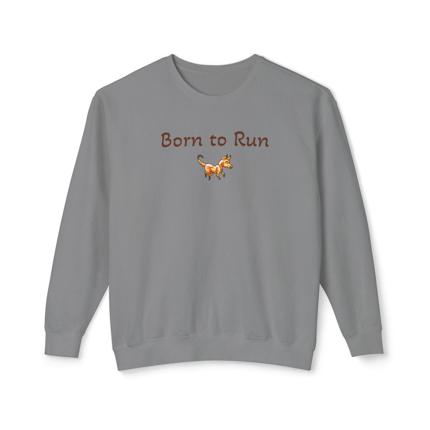 Caenin Shirt – Born to Run – Chibi Orange Dog – Warm Fantasy Dog – Dog Lover Gift - Unisex Crewneck