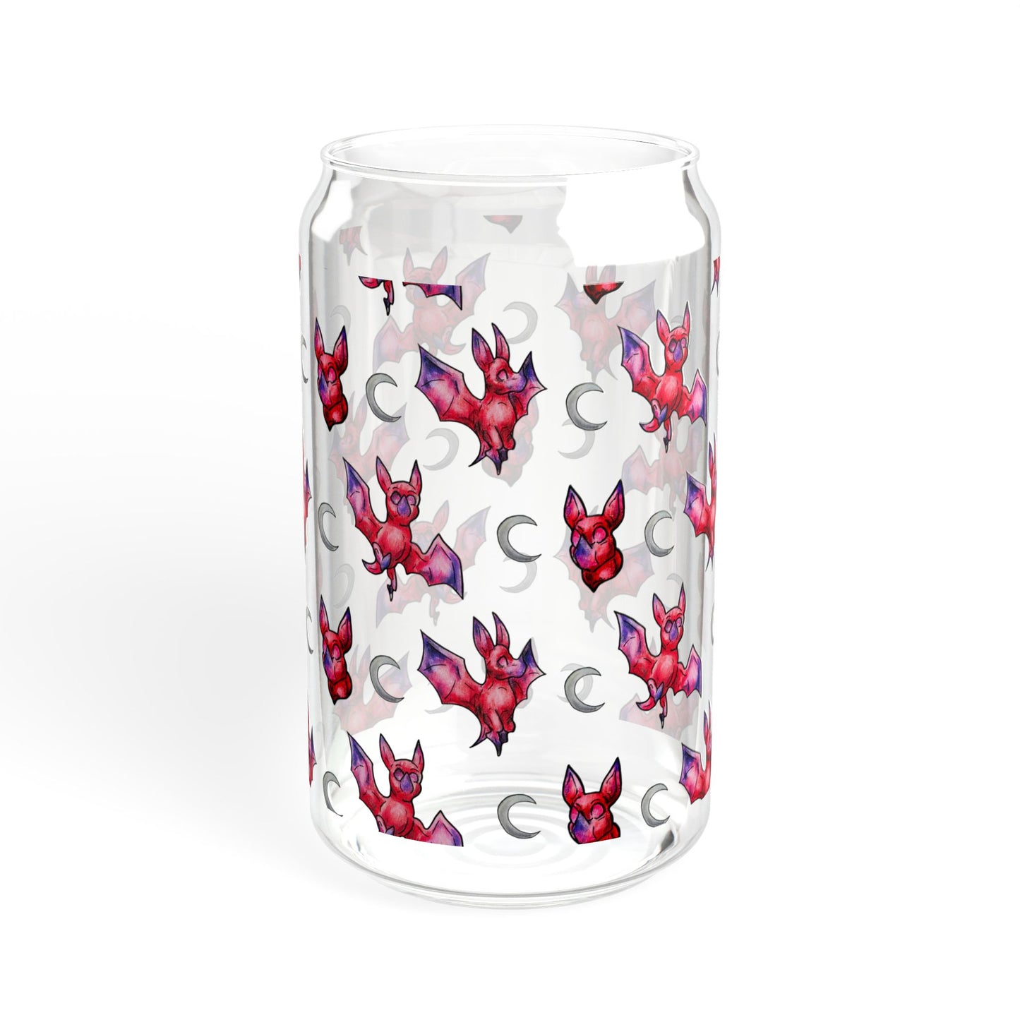 Minis Myra the Bat Pattern Sipper Glass, 16oz